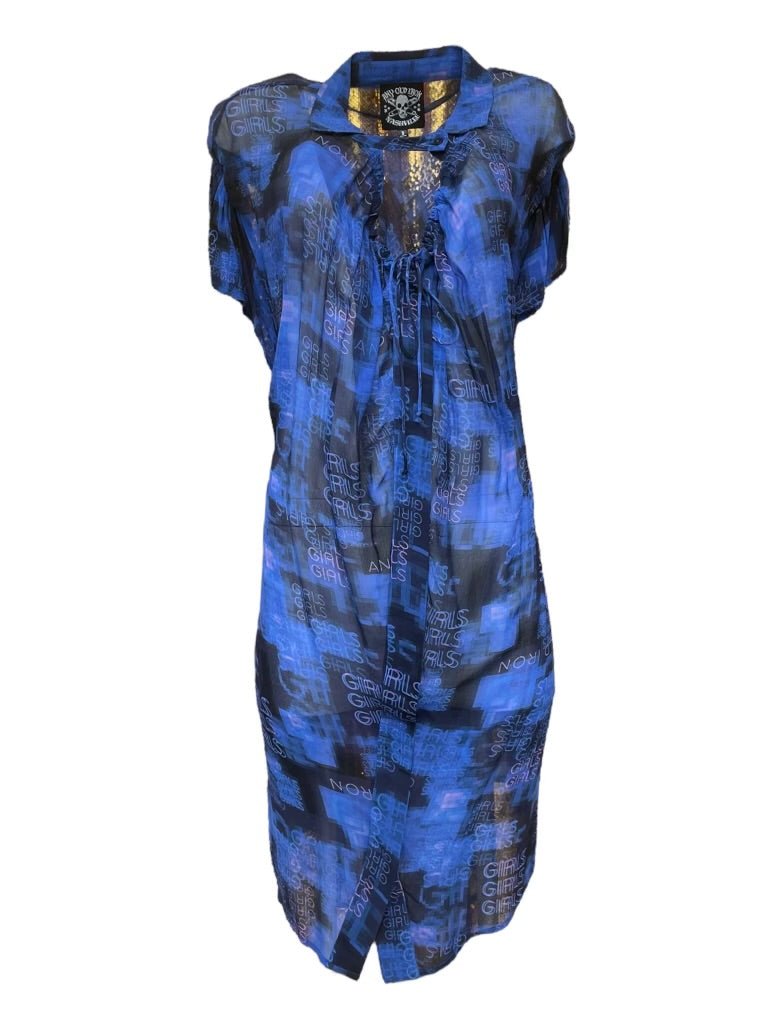 Any Old Iron Women's Blue Girls Girls Girls Shirt Dress In Blue