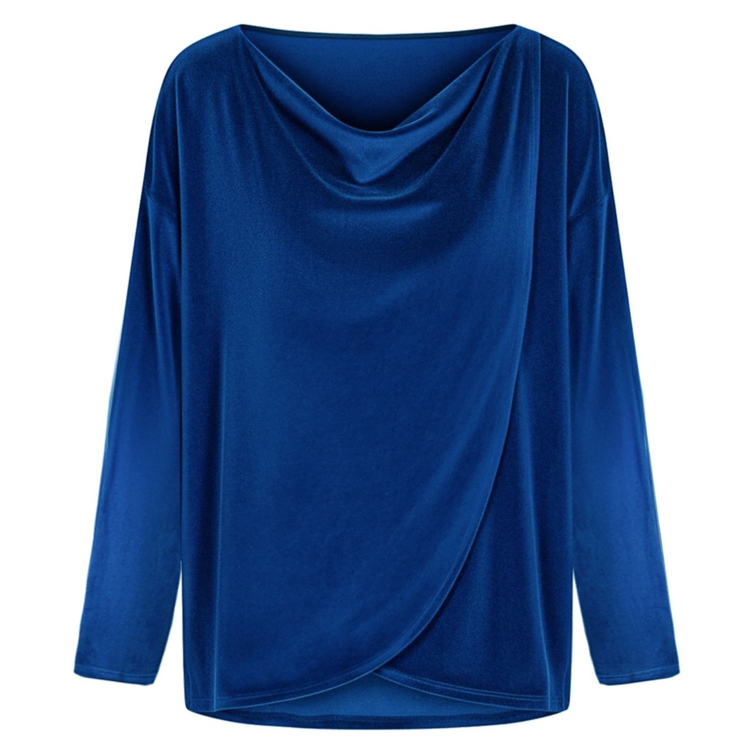 Jjwinks Women's Velour Sweater Weather Top, Black In Blue
