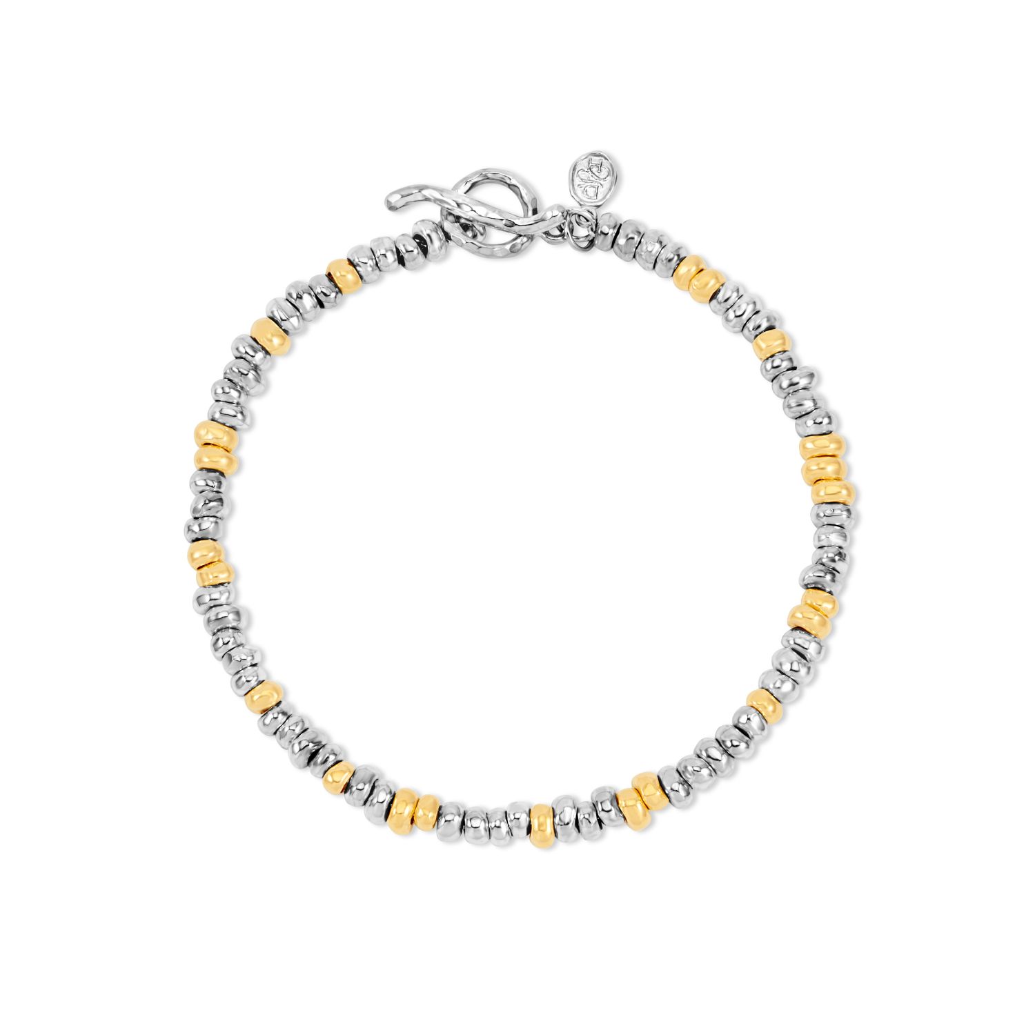 Dower & Hall Small Nugget Beaded Bracelet In Metallic