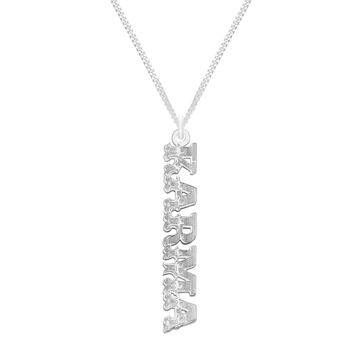 Cartergore Women's Sterling Silver “karma” Word Necklace In Silver
