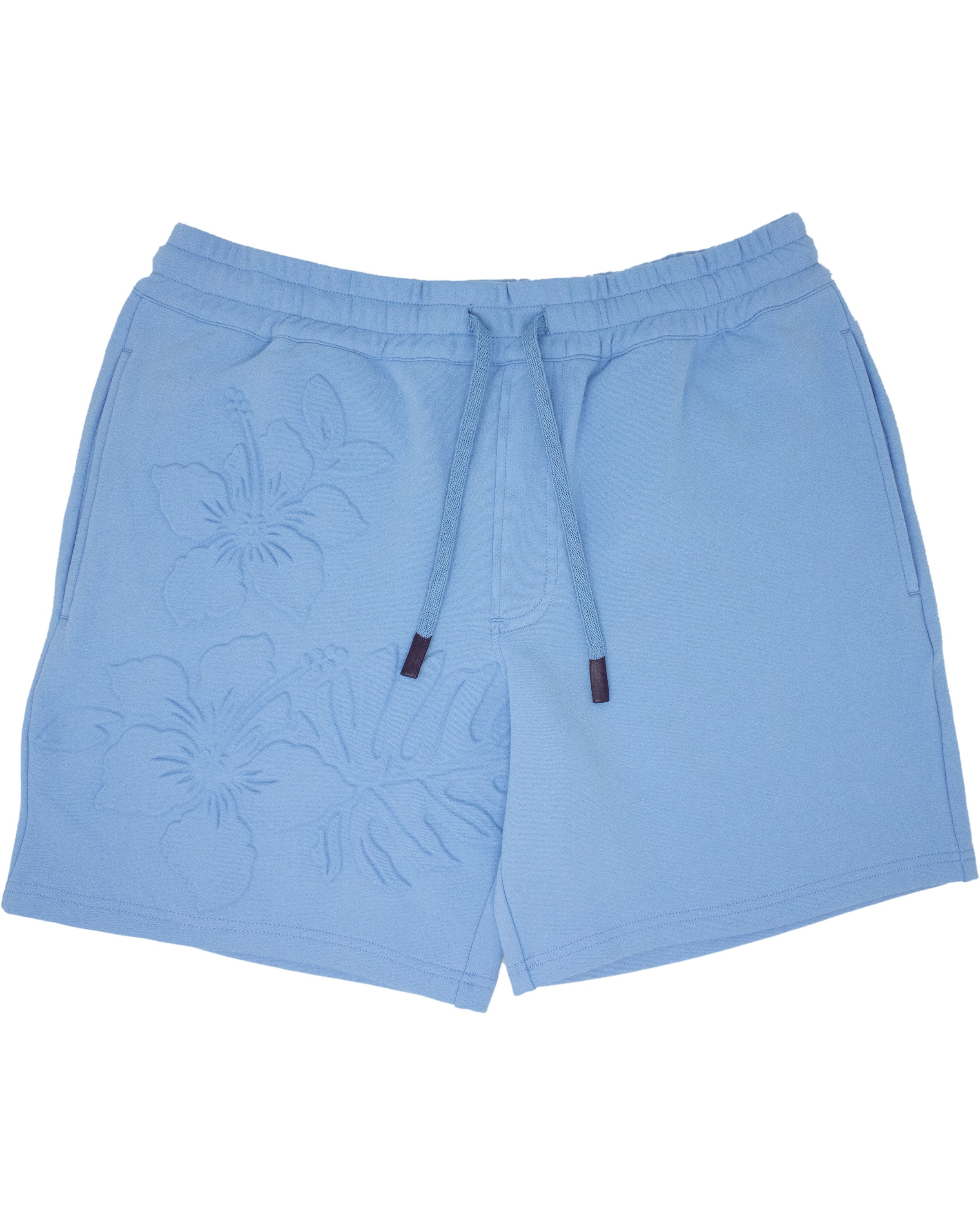 Lords Of Harlech Silus Embossed Interlock Shorts In Blue
