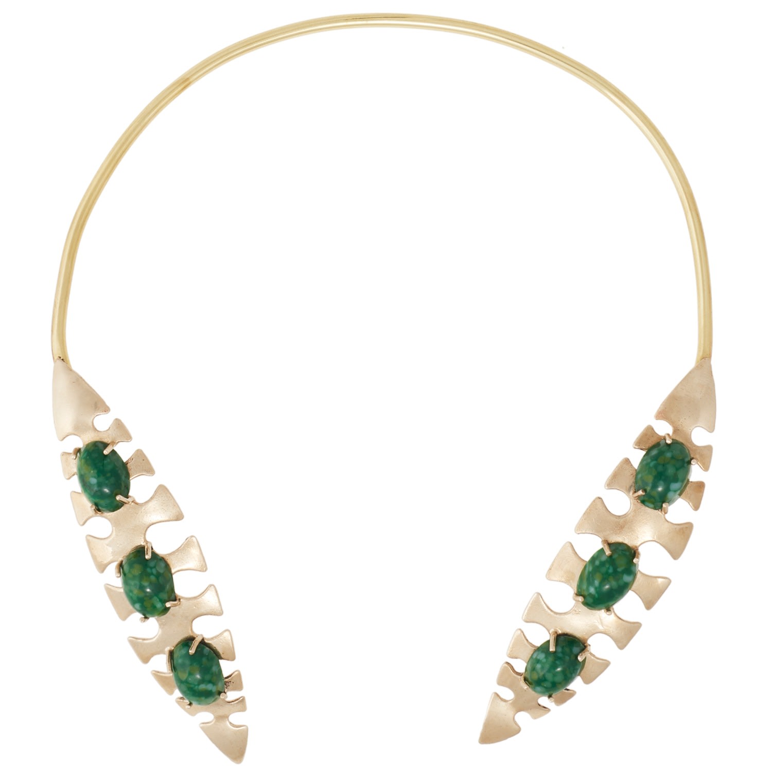 Castlecliff Women's Gold / Green Palm Collar