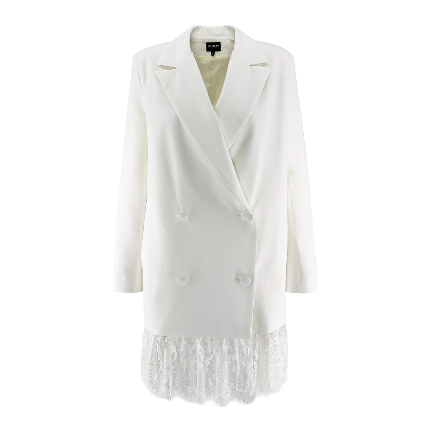 Bluzat Women's White Mini Blazer Dress In White