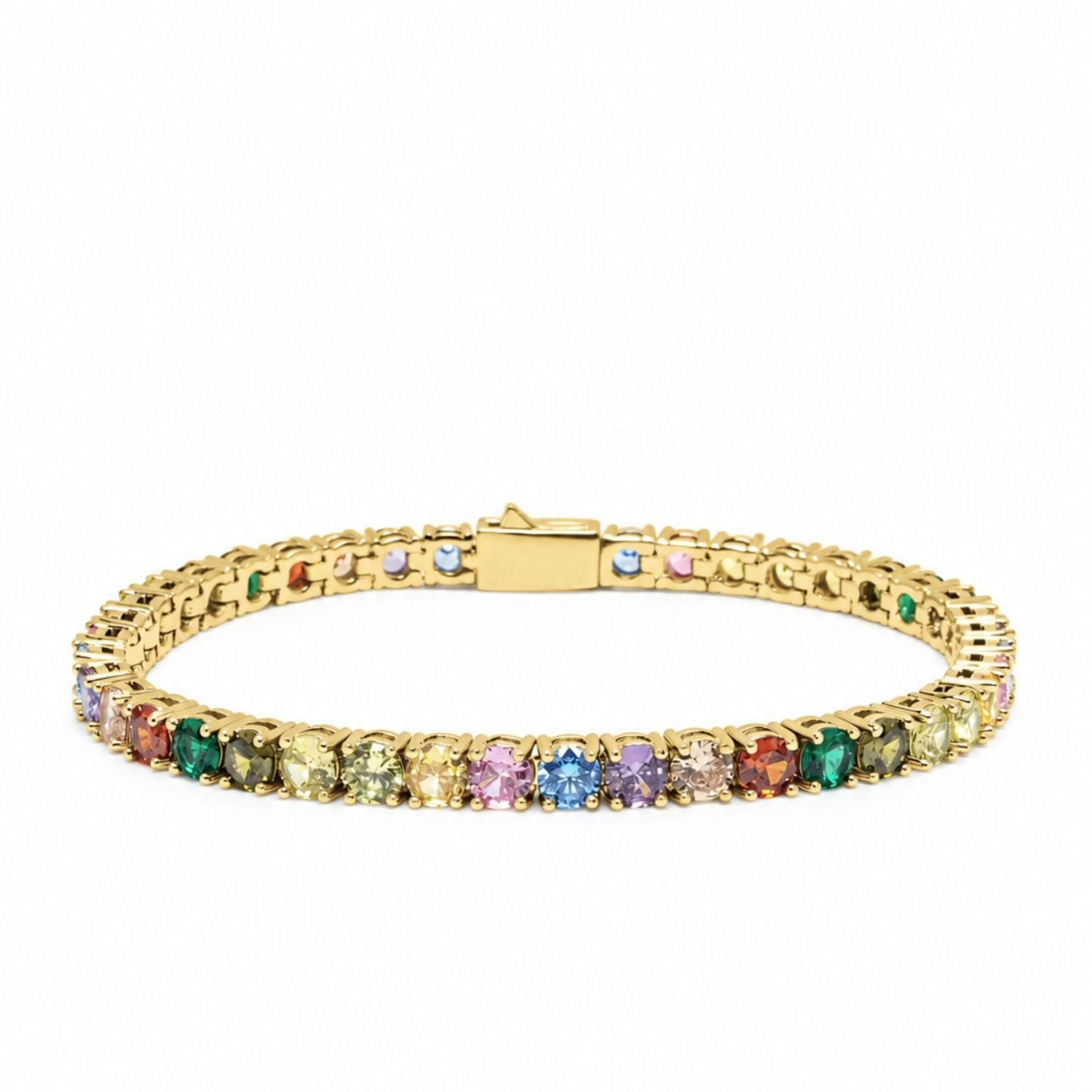 Nialaya Women's Multicolor Tennis Bracelet With Gold In Yellow