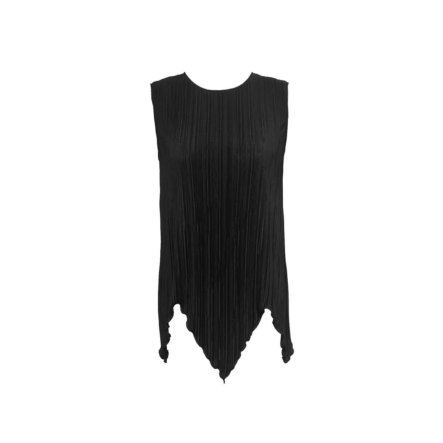 Anna Sui Women's Black Plissé Sleeveless Top