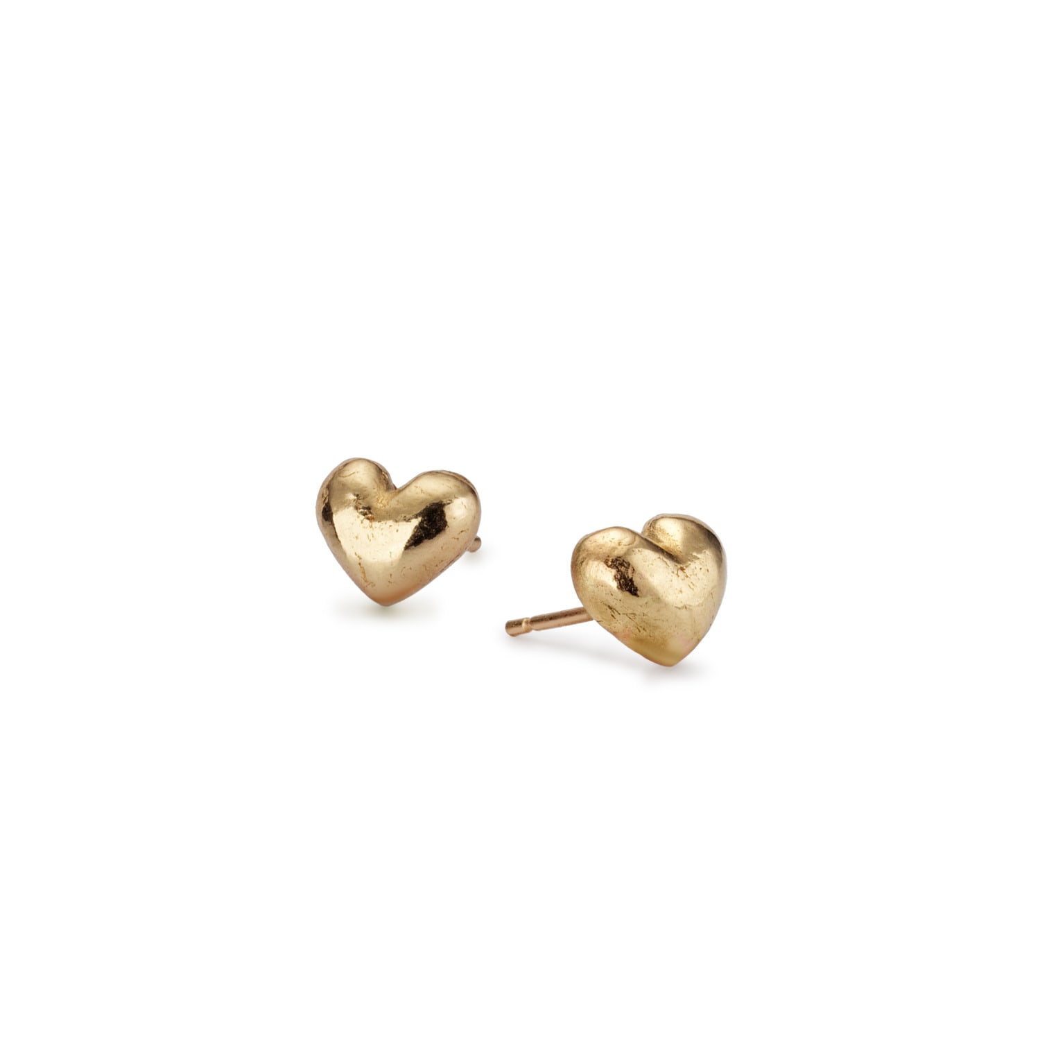Lulu And Boo Jewellery Women's Chunky Puffy Heart Solid Nine Carat Gold Stud Earrings In Gold