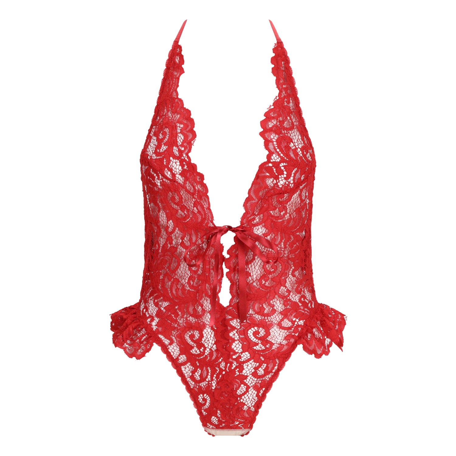 Belle-et-bonbon Women's Red Valentina Bright Cherry Lace Body Valentines Gift Wrapped