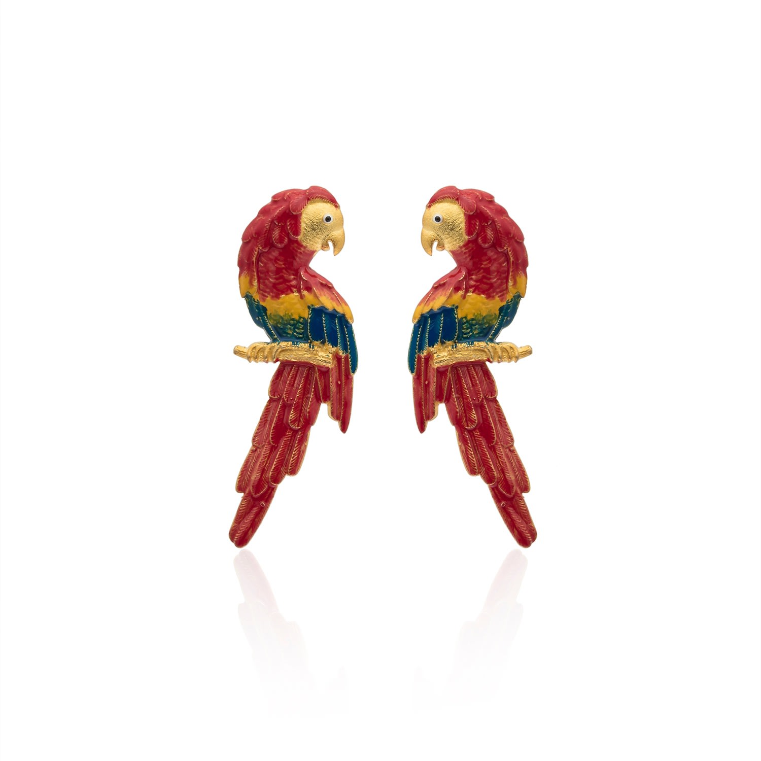 Women’s Red Parrot Earrings Milou Jewelry