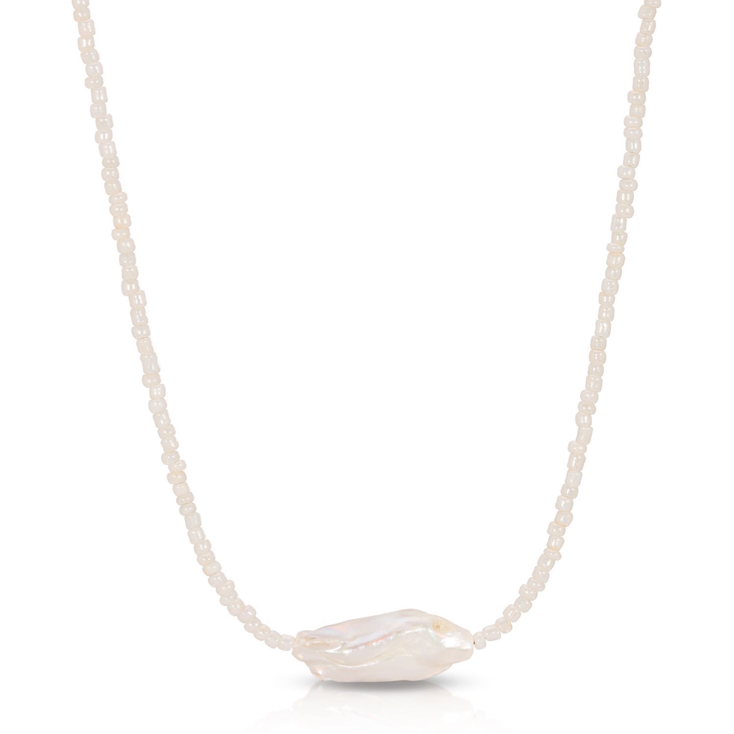 Women’s Coloured Baroque Pearl Necklace - White Essentials Jewels