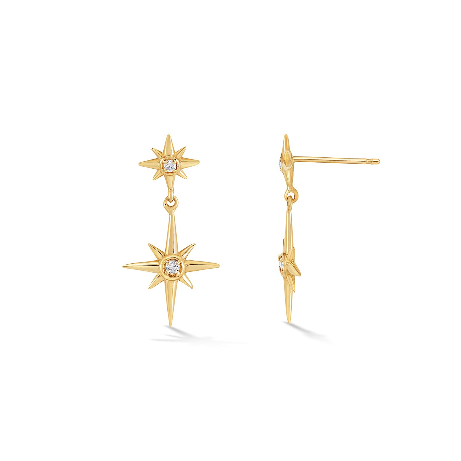 Women’s Solid Gold North Star Diamond Double Earrings Dower & Hall