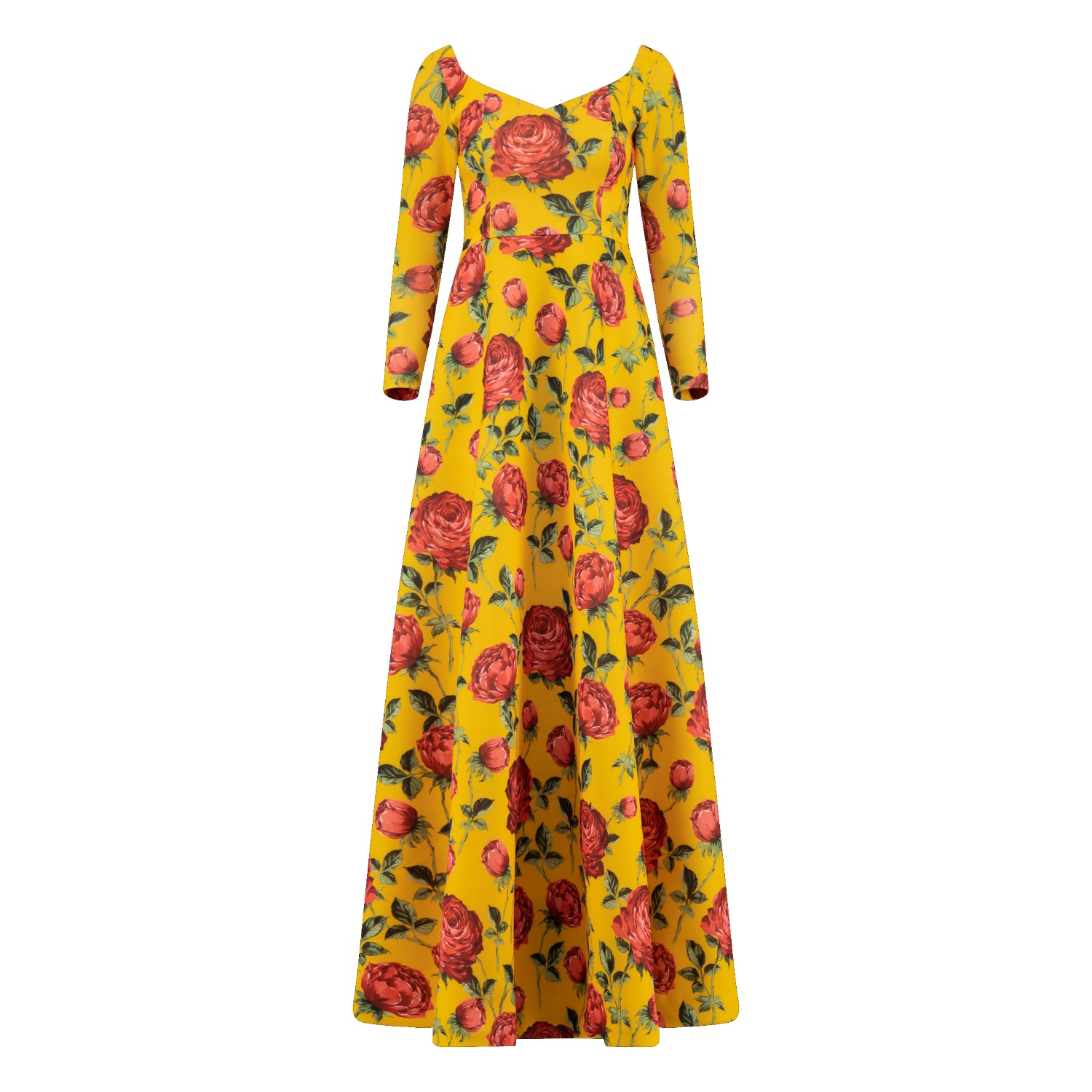 Retro Garden Gown With Sleeves - Yellow by SAVANNA
