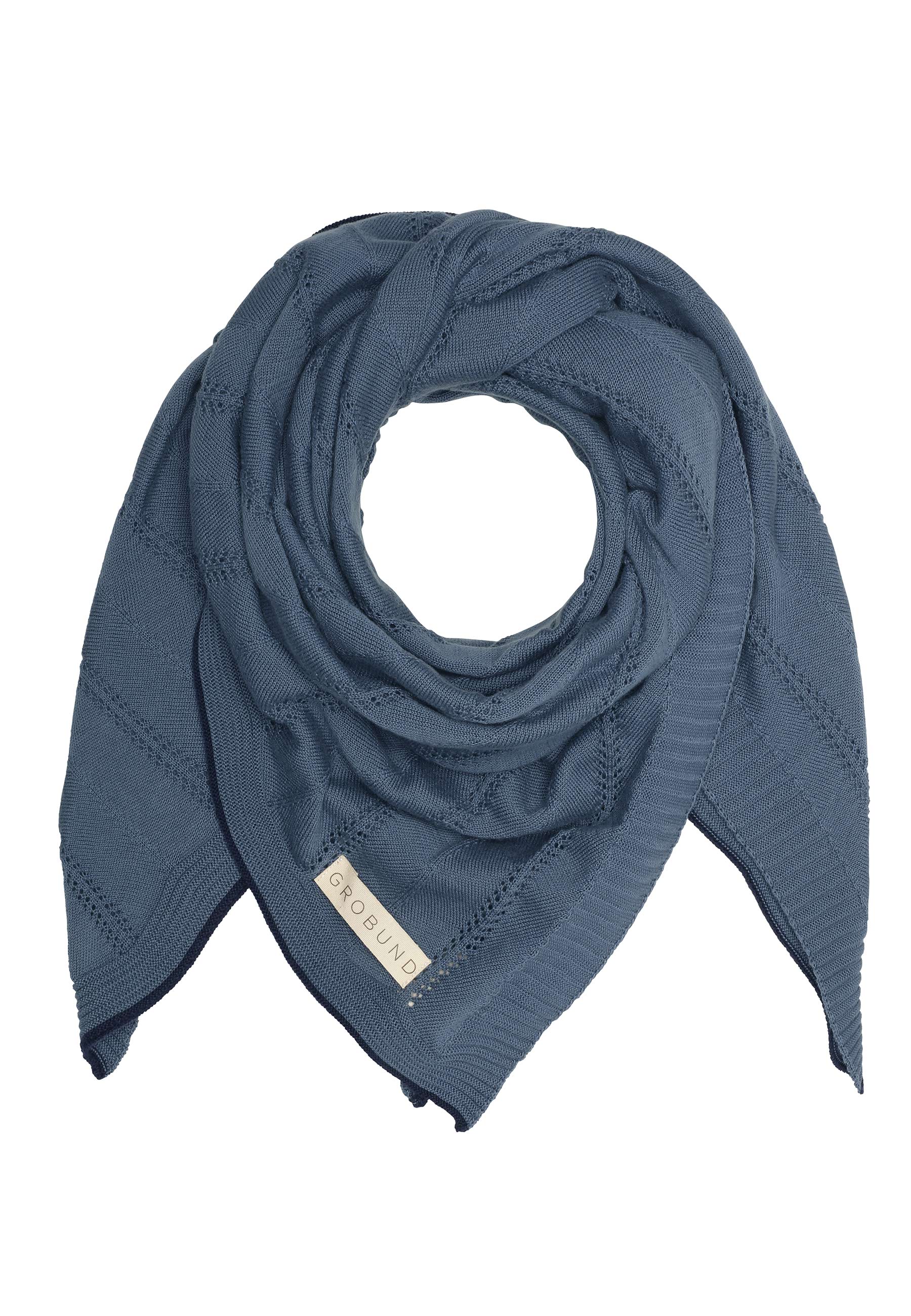 Grobund Women's  Astrid Scarf - The One In Blue With Contrast Edging In Blue