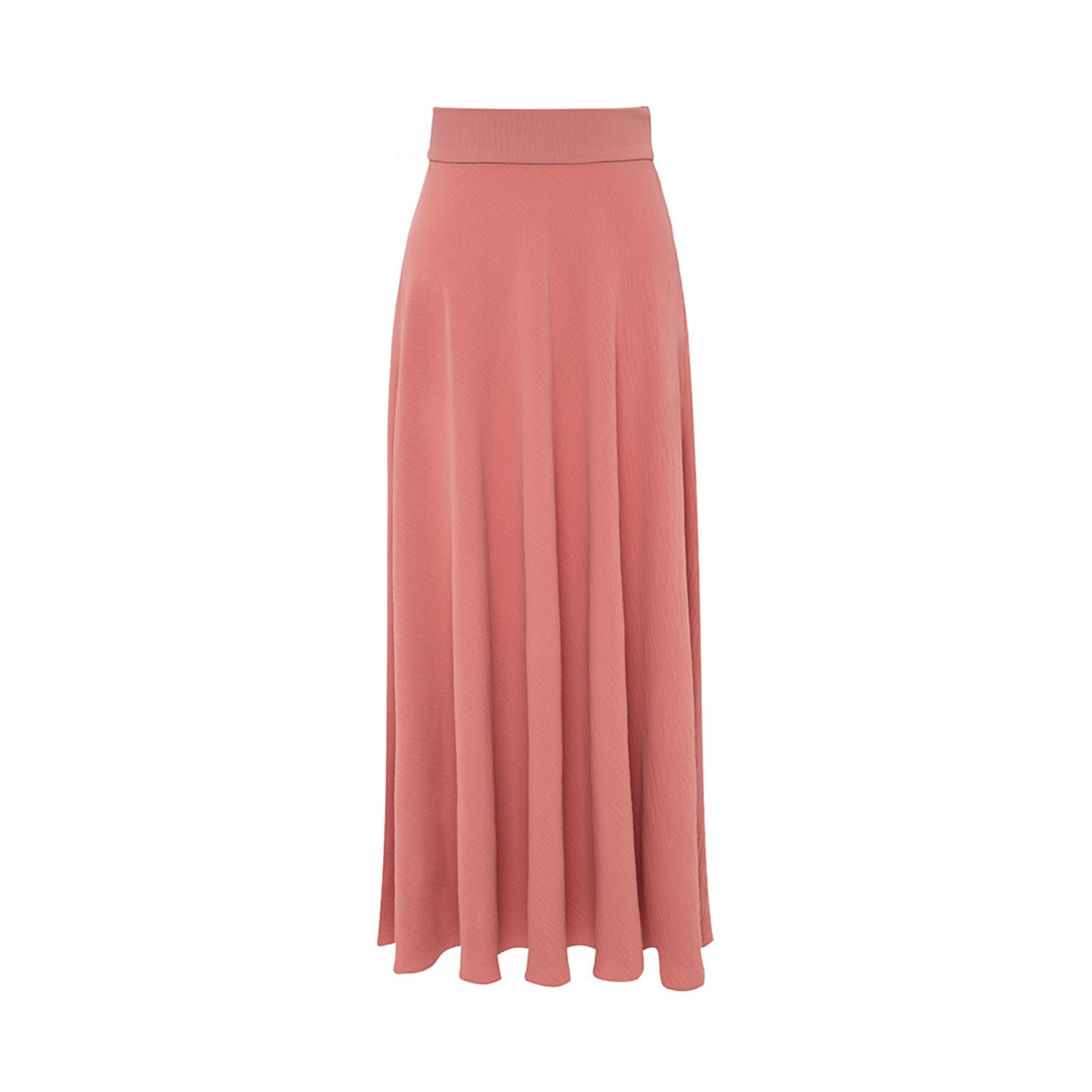 Azzalia Women's Pink / Purple Flowy Crepe Maxi Skirt In Rose Tan In Pink/purple