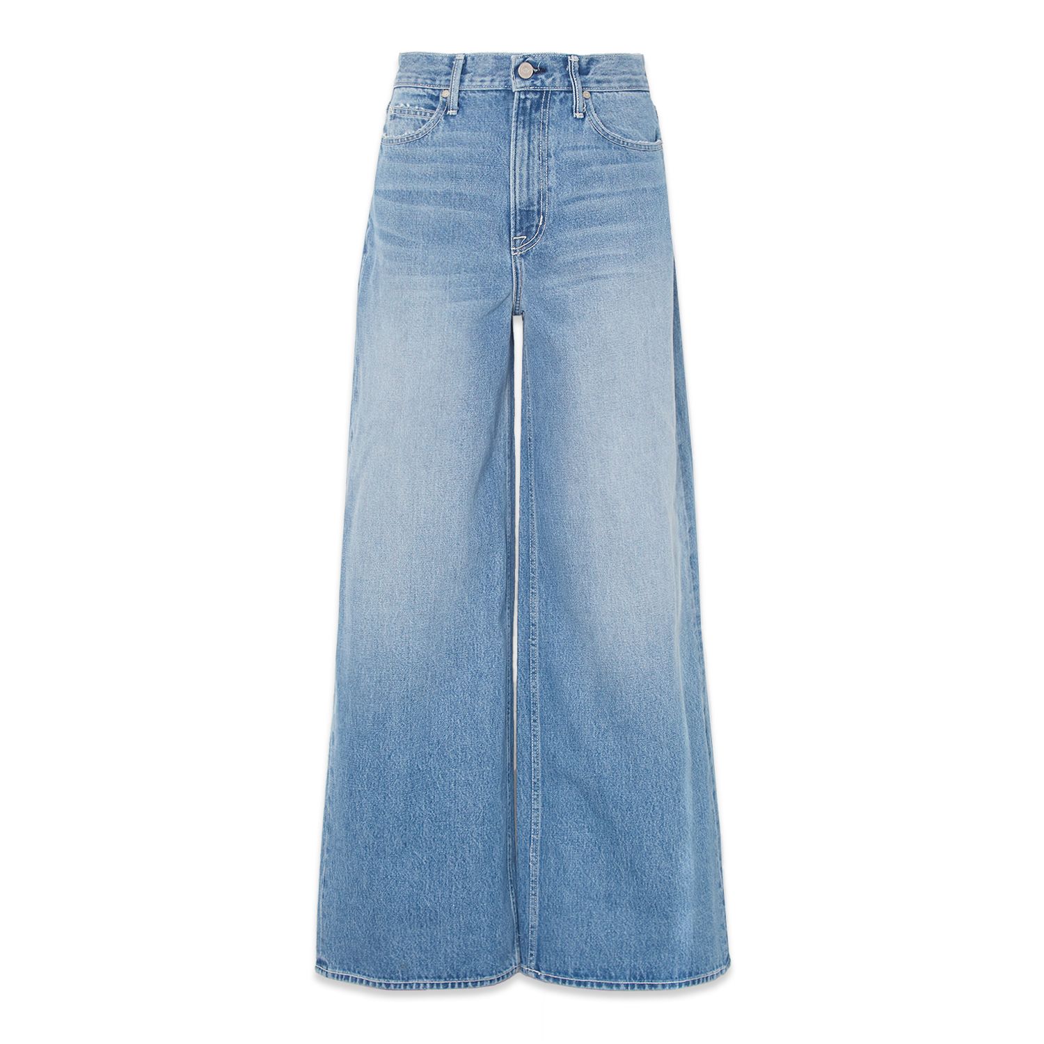 Noend Denim Blue Upcycled High Rise Baggy In Pebble