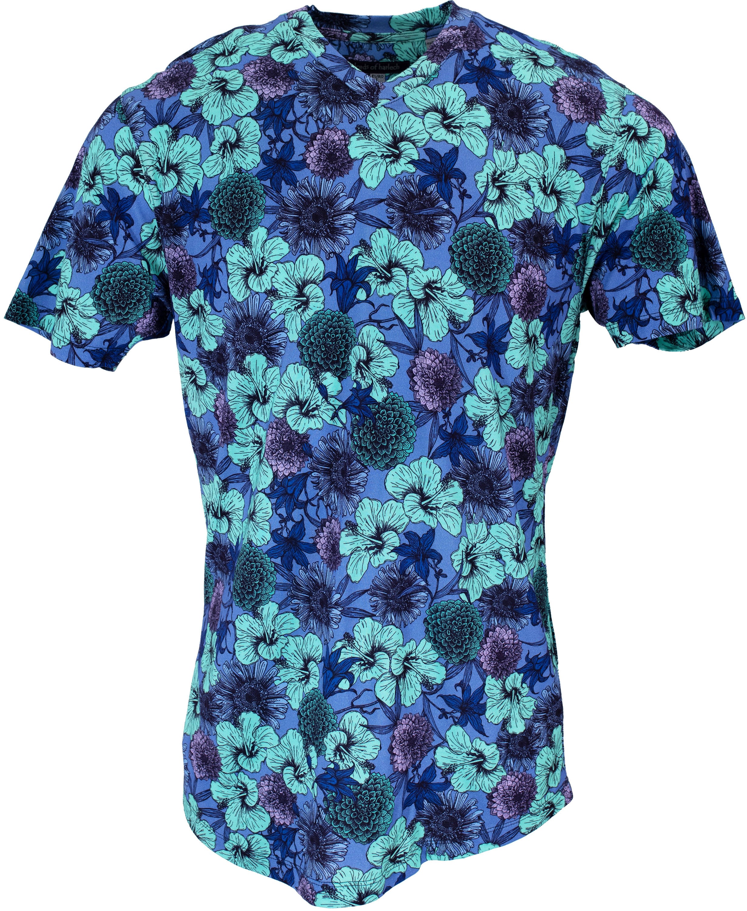 Men’s Green / Blue / Pink Maze Hibiscus Garden Shirt - Blue Small Lords of Harlech