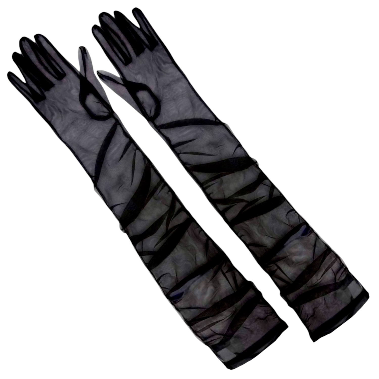 High Heel Jungle By Kathryn Eisman Women's Kylie Tulle Glove- Black In Black