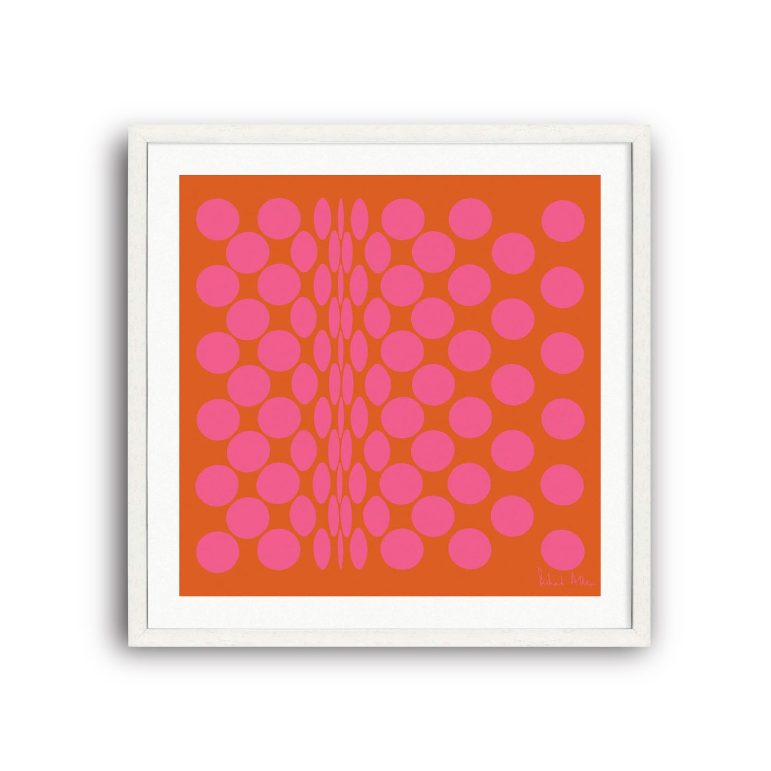 Richard Allan London Pink / Purple / Yellow Pink Dotty Art Print