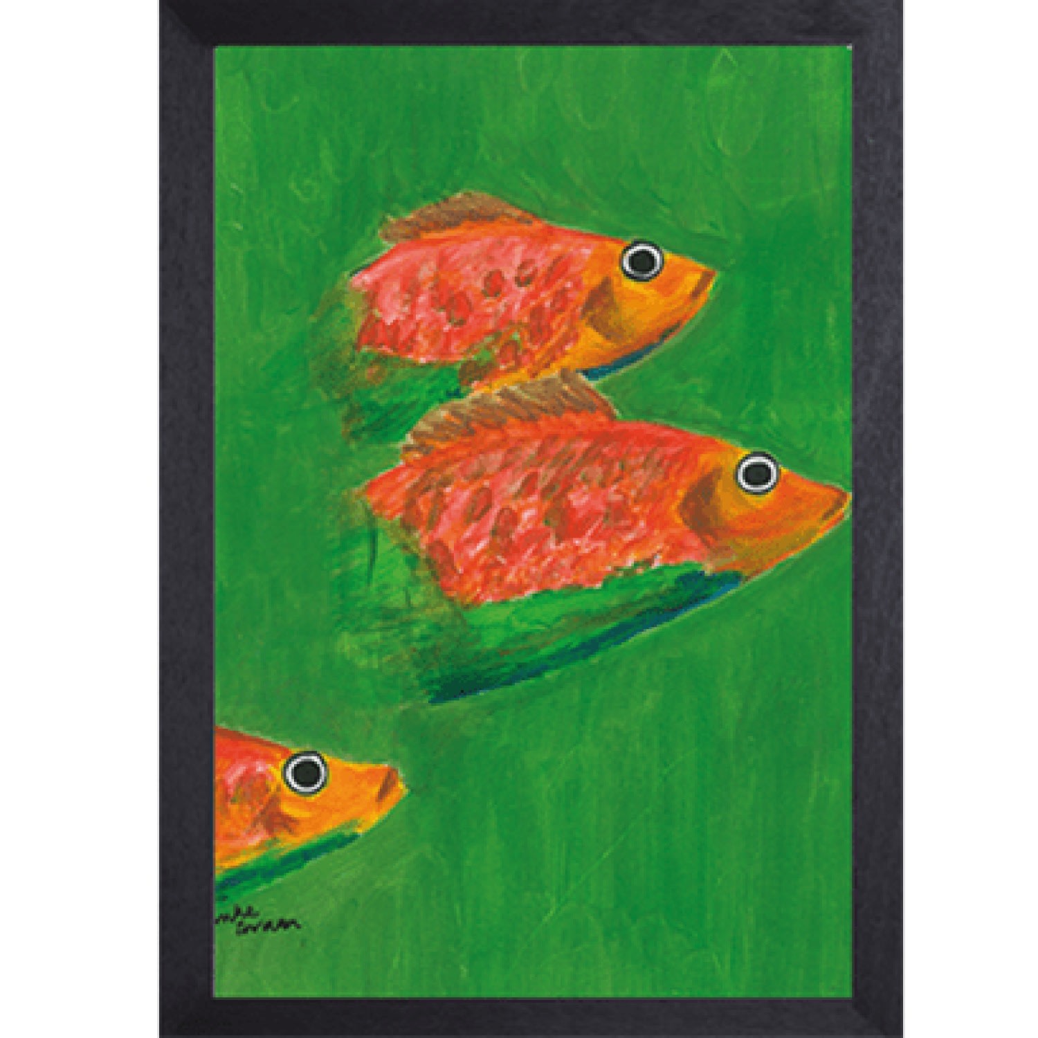 Green 3 Fish Fine Art Print A3 Catchii