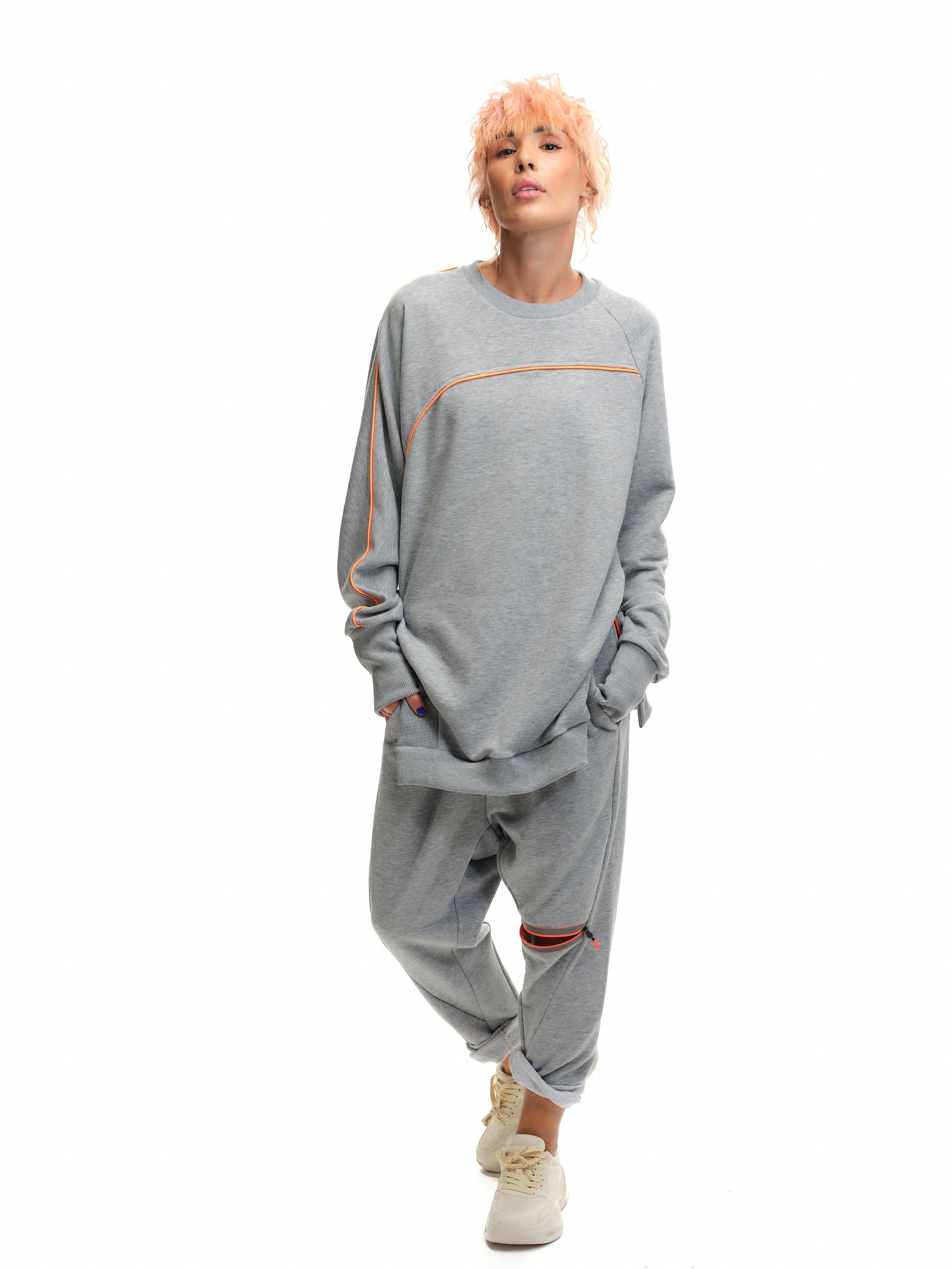 Grey sweatsuit outfit sale