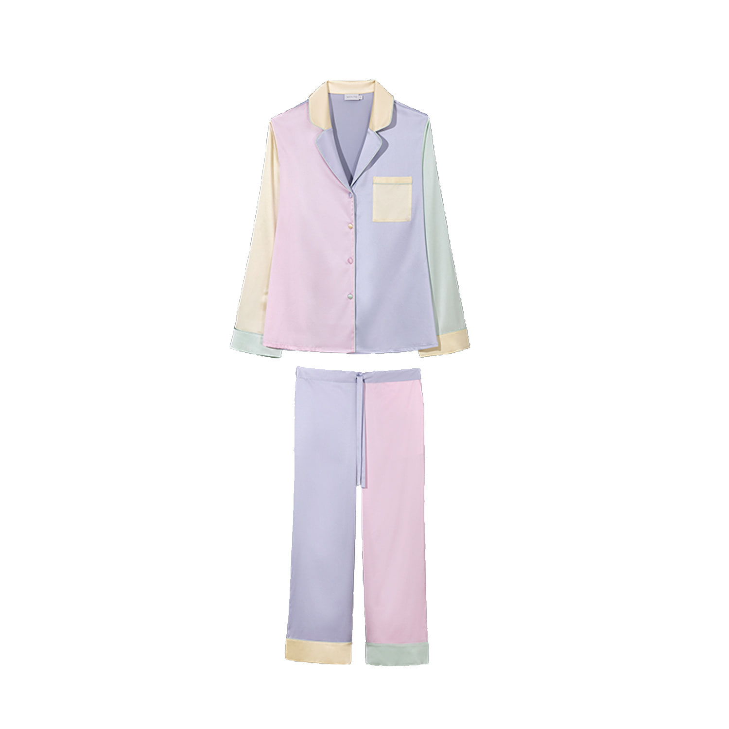Manito Women's Macaron Silk Pajama Set