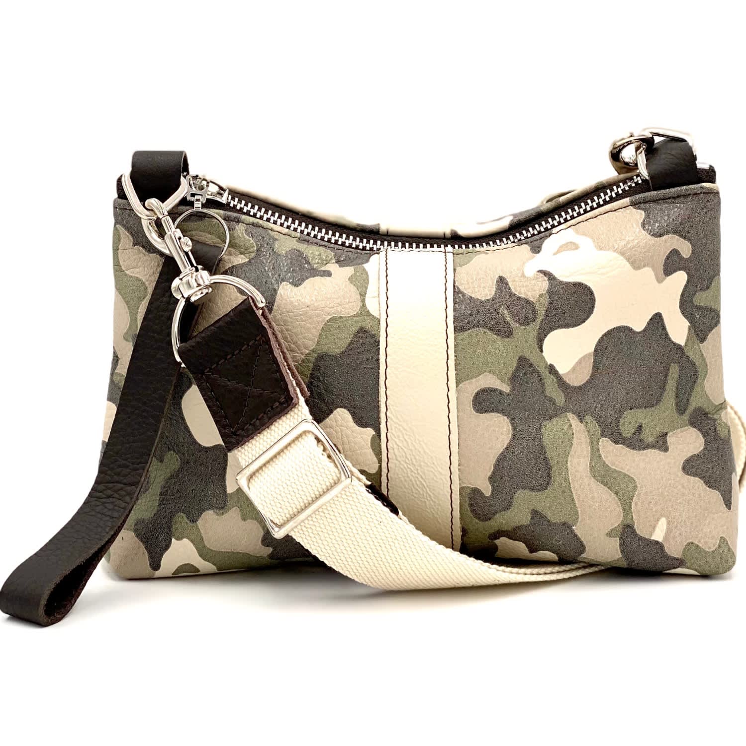 New Nancy Crossbody Bag In Stone Camo Lynn Tallerico Wolf & Badger
