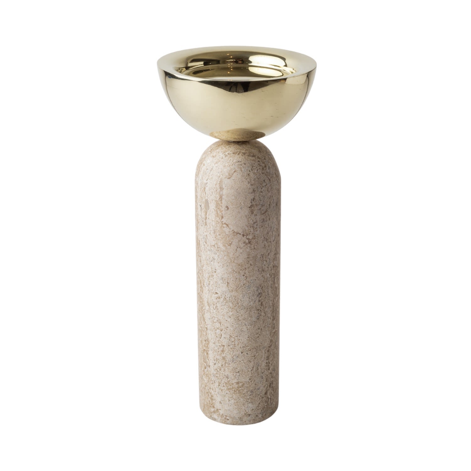 Neutrals Votive Marble & Brass Candle Holders Large - Travertine . Bruci Editora De Diseo