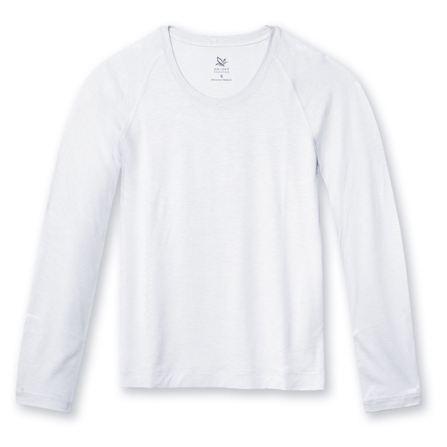 On/off Essentials Women's Bamboo Long Sleeve Tee - White In White