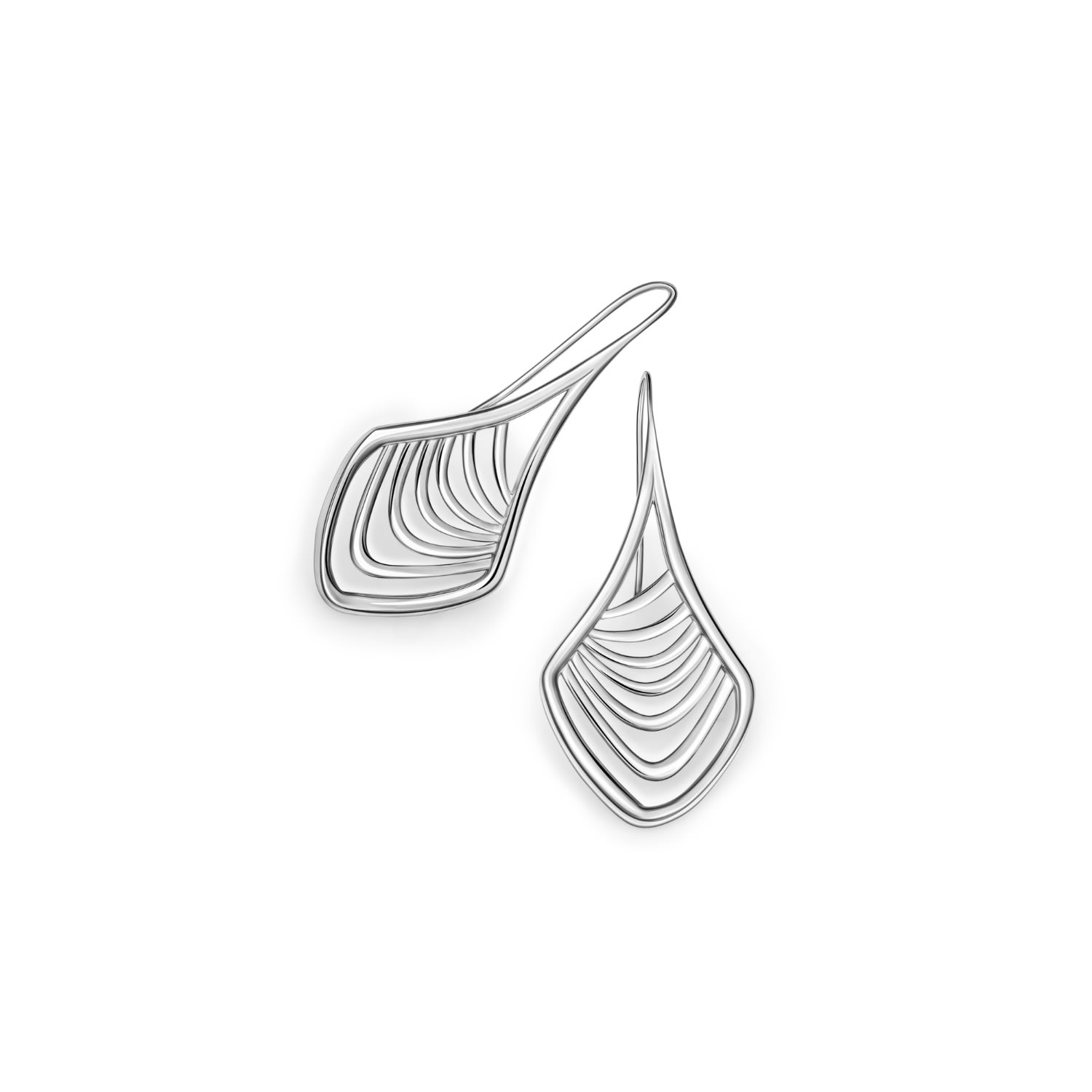 Women’s Fine Drop Elongated Earrings - Silver Untamd