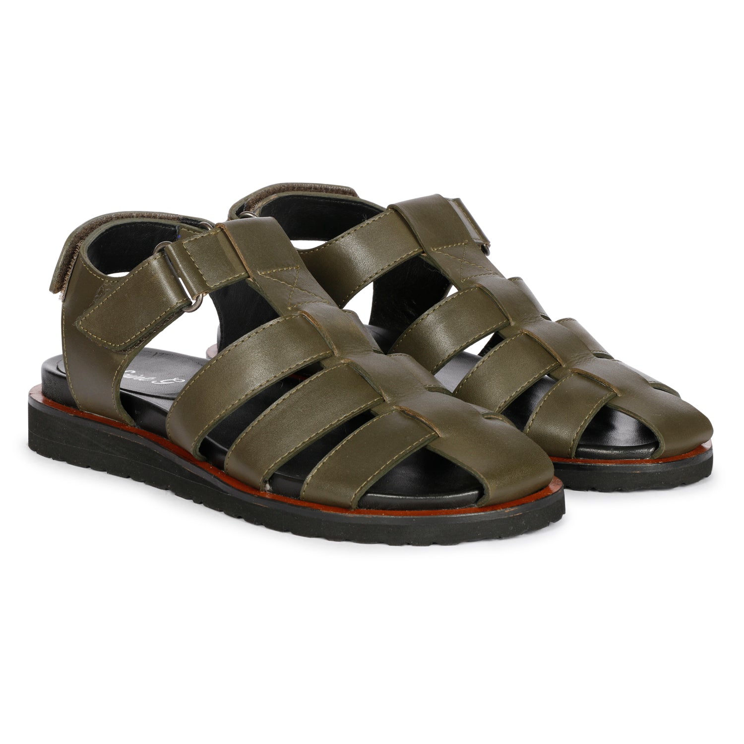 Saint G Neive Ankle Strap Fisherman Sandal In Green