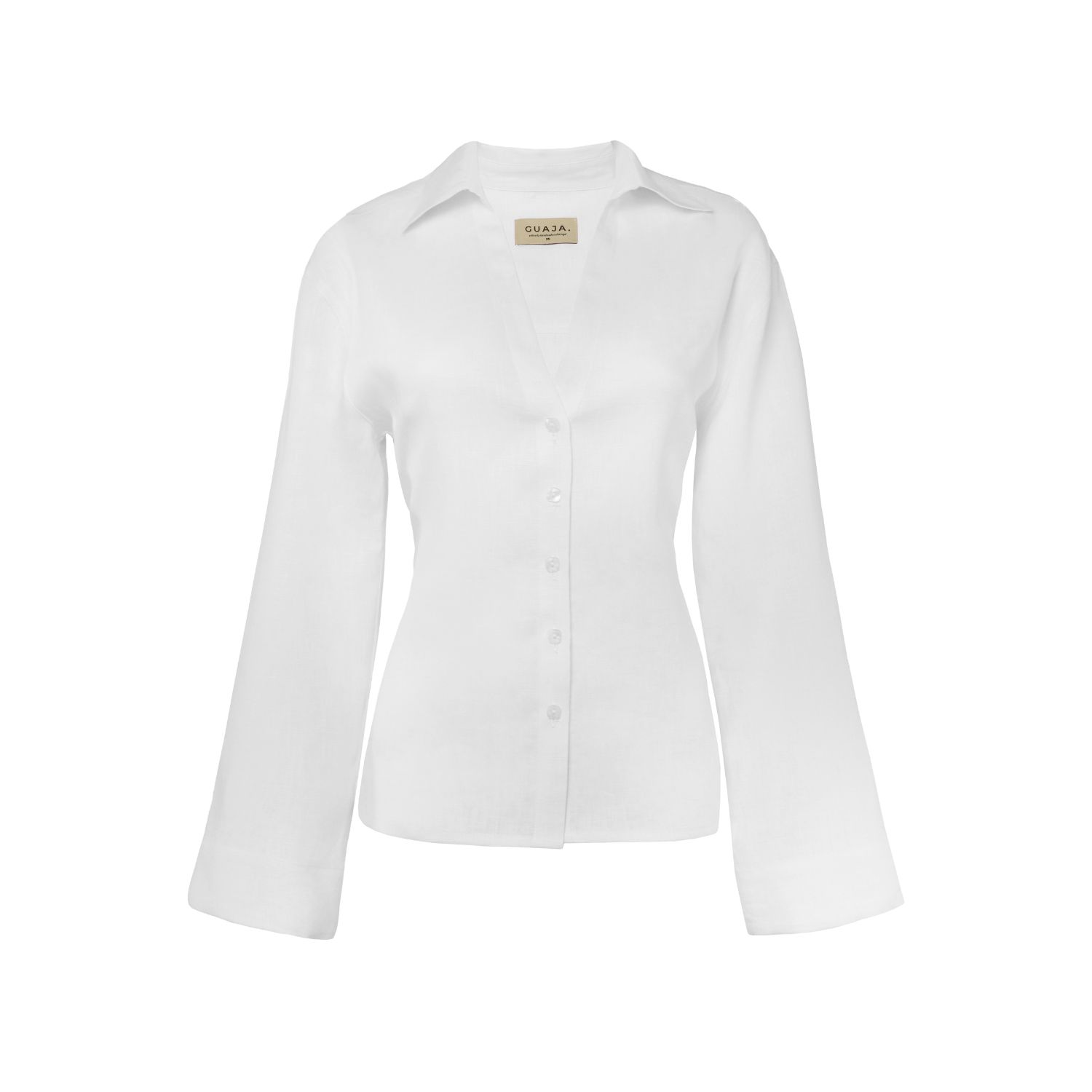 Guaja. Studio Women's Bianca Adjustable Linen Shirt - White