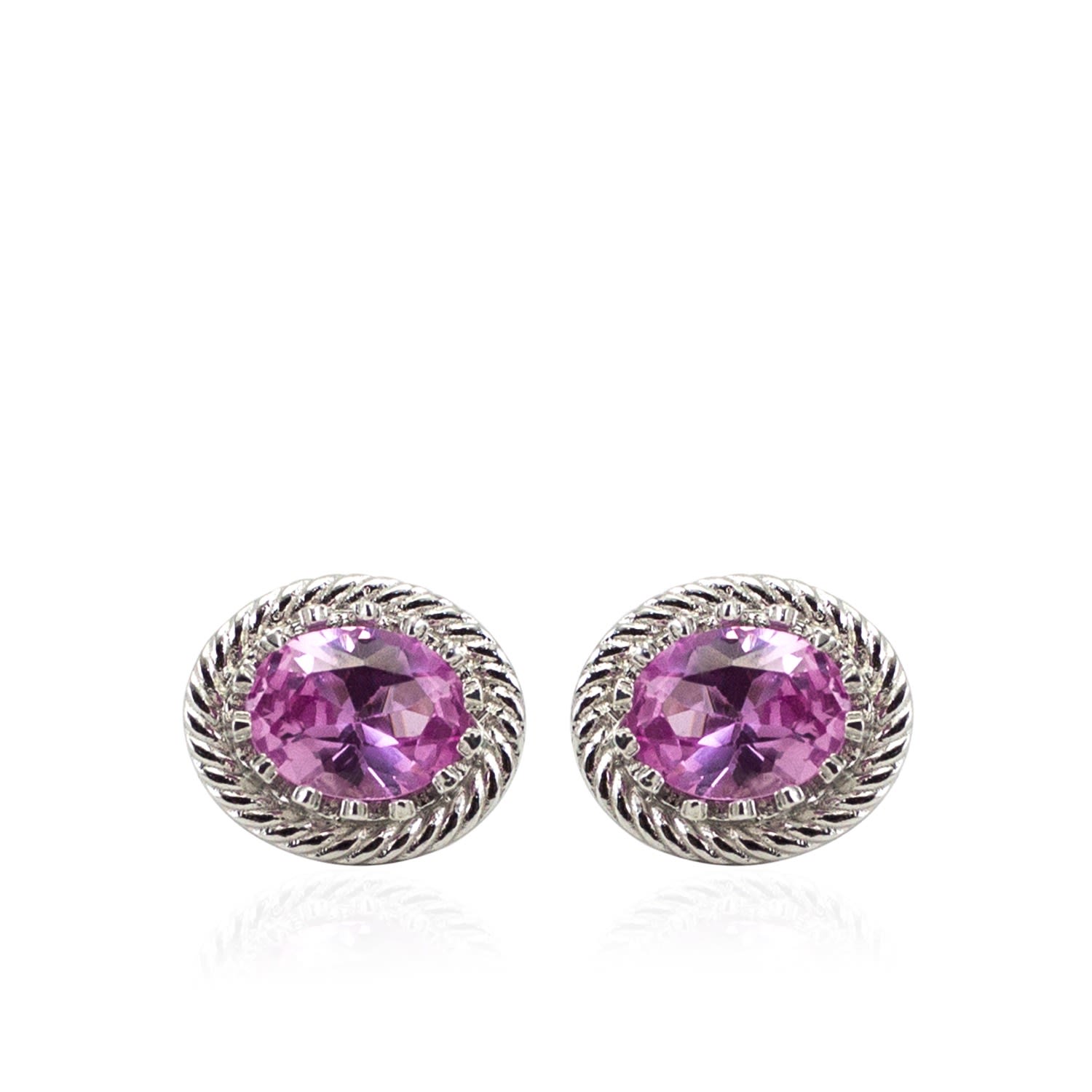 Vintouch Italy Women's Silver / Pink Luccichio Pink Agate Stud Earrings In Multi