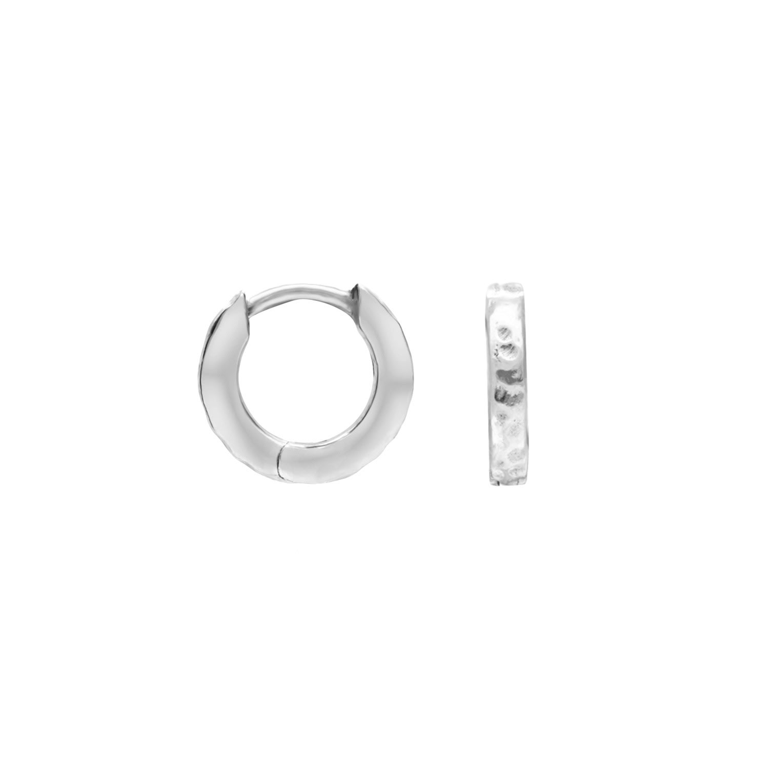 Women’s Silver Small Hammered Huggie Hoops Dower & Hall