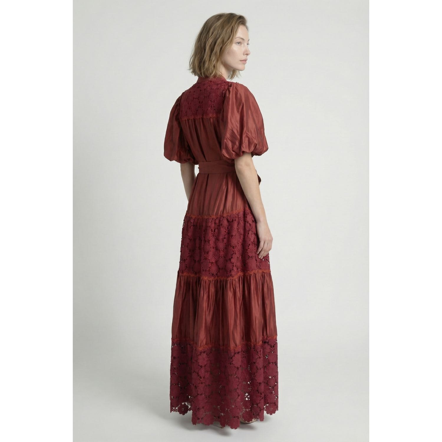 lace panelled open back midi dress Lace Spliced Backless Midi Dress  Parthea Fashion
