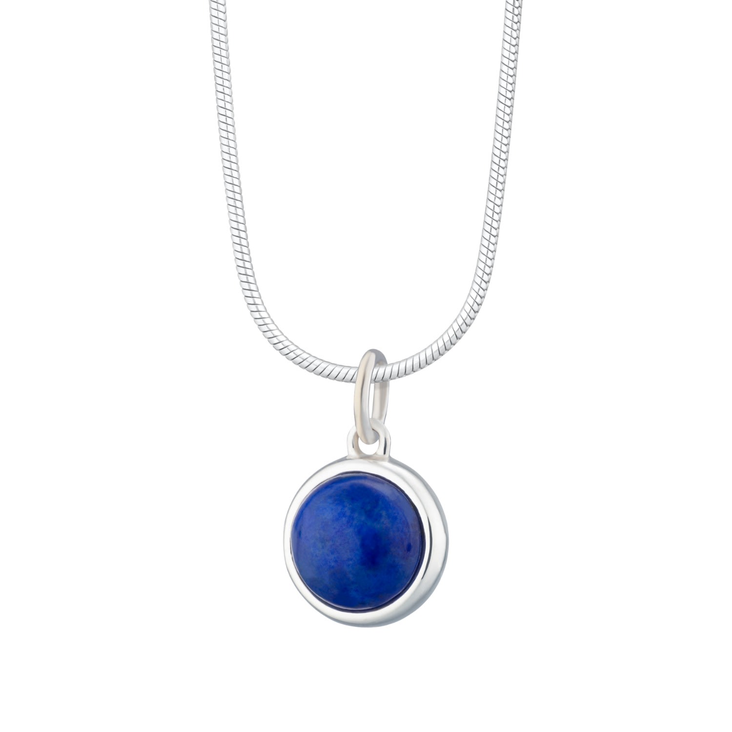 Women’s Sterling Silver Blue Lapis Touchstone Necklace With Slim Snake Chain - Wisdom Lily Charmed