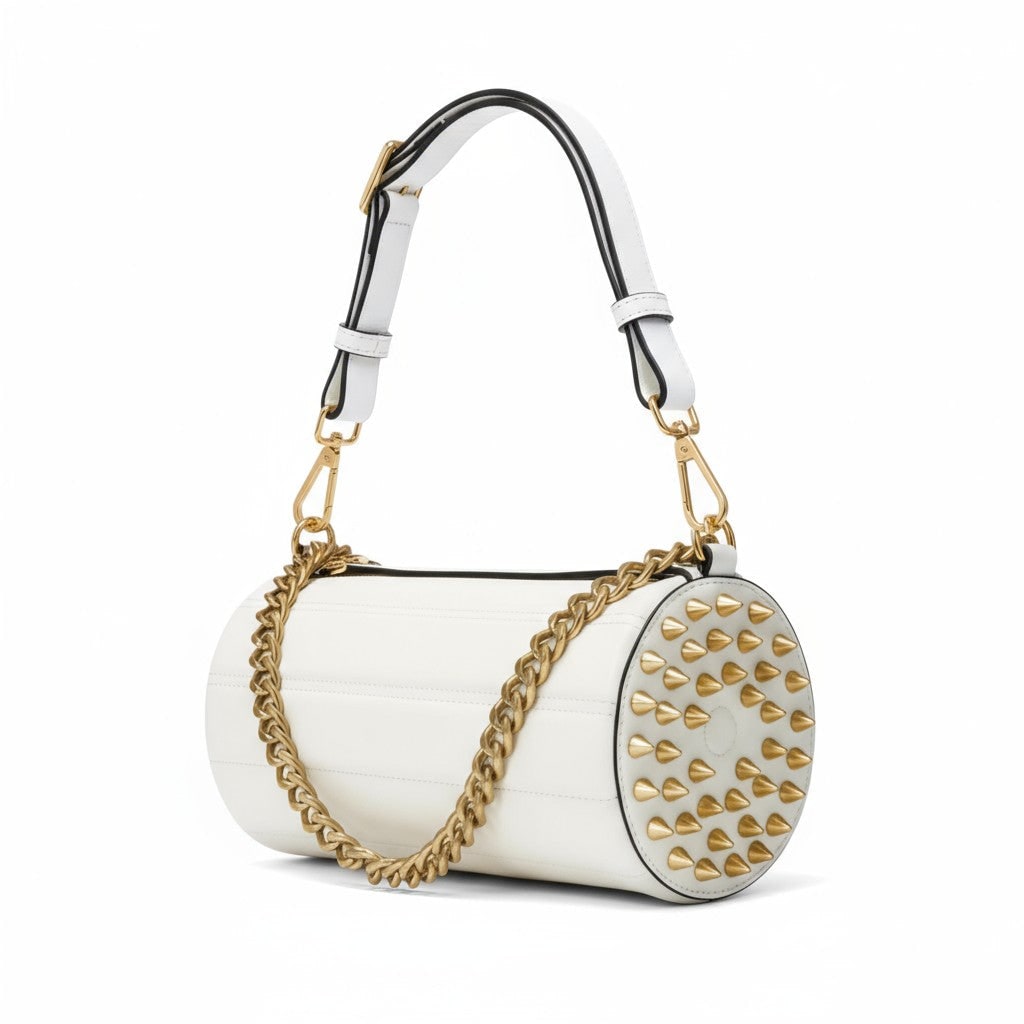 Pimpinicchio New York Women's Tube Cross-body Bag In White With Chain