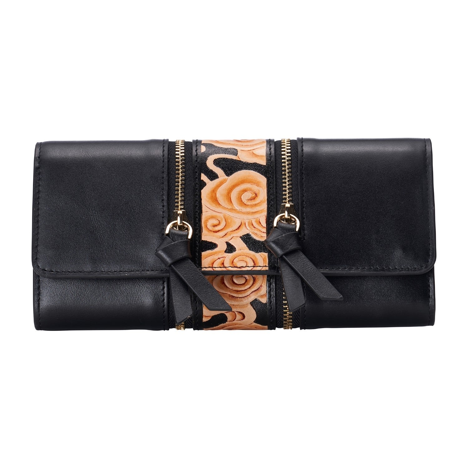 Women’s Cloud Continental Wallet Leather Black Bellorita