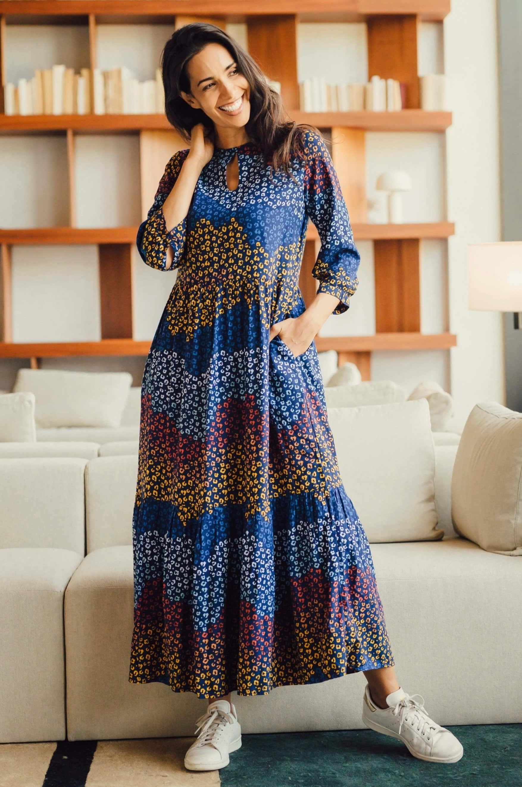Long sleeve maxi smock dress 2025