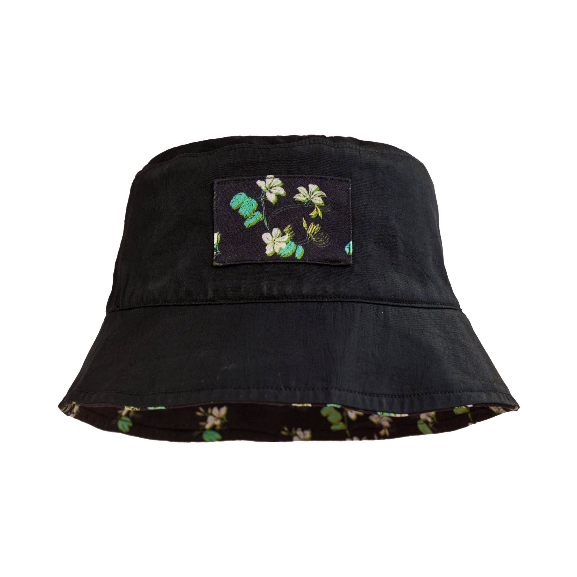 Lost Pattern Nyc Women's Beach Blossom Reversible Bucket Hat - Black In Black