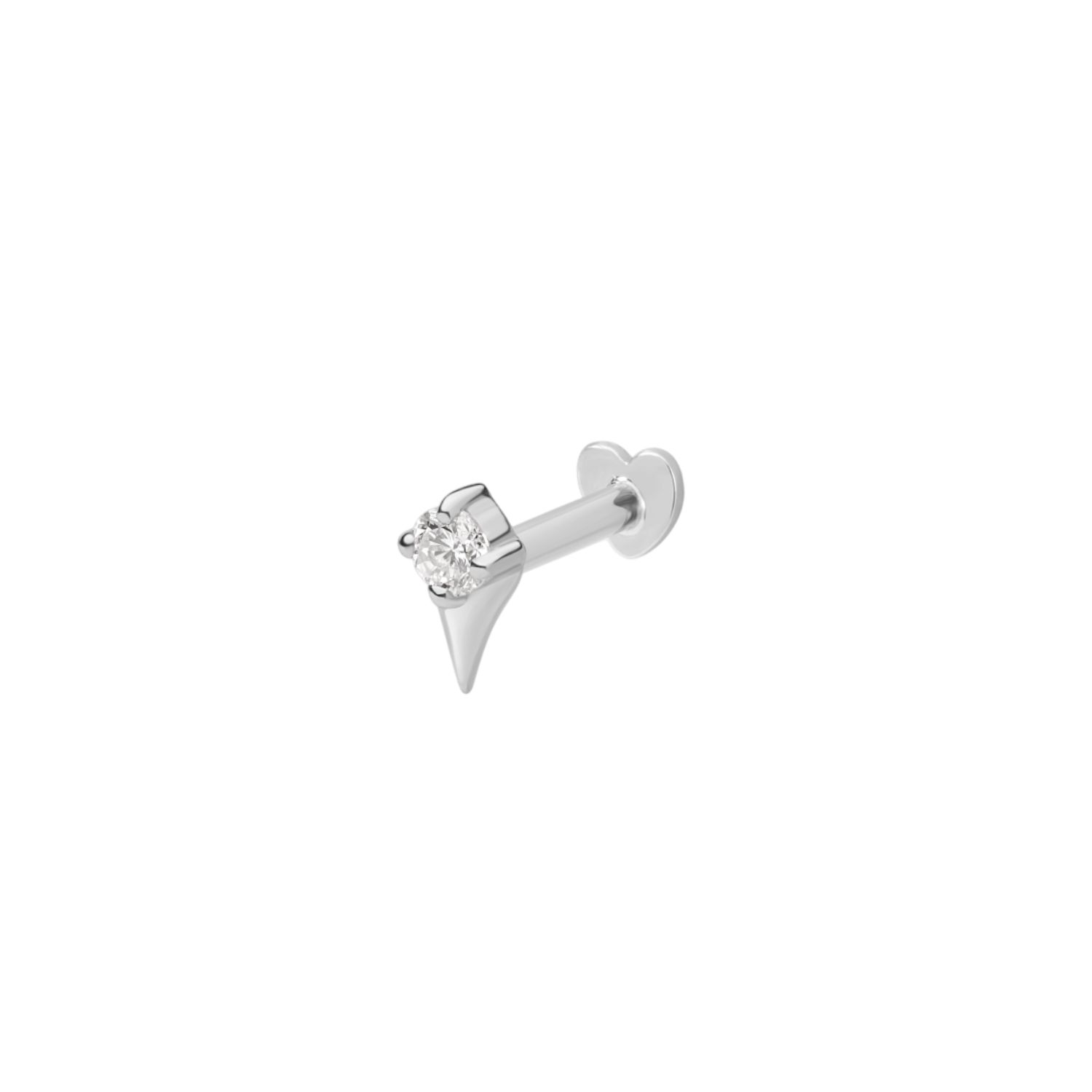 Vanchi Women's Silver 14k Solid White Gold Freya Lab-grown Diamond Flat Back Stud In Silver