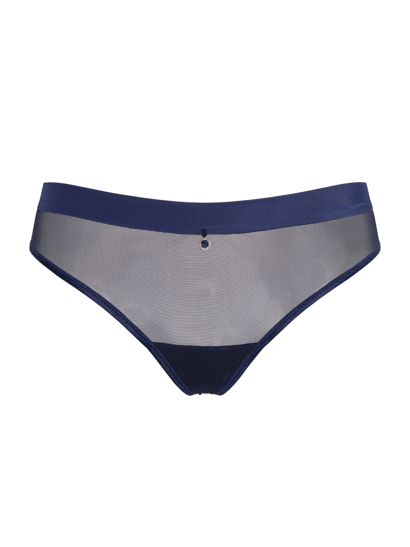 Bonbon Lingerie Women's Blue Coco Heart Ouvert Full Brief In Blue