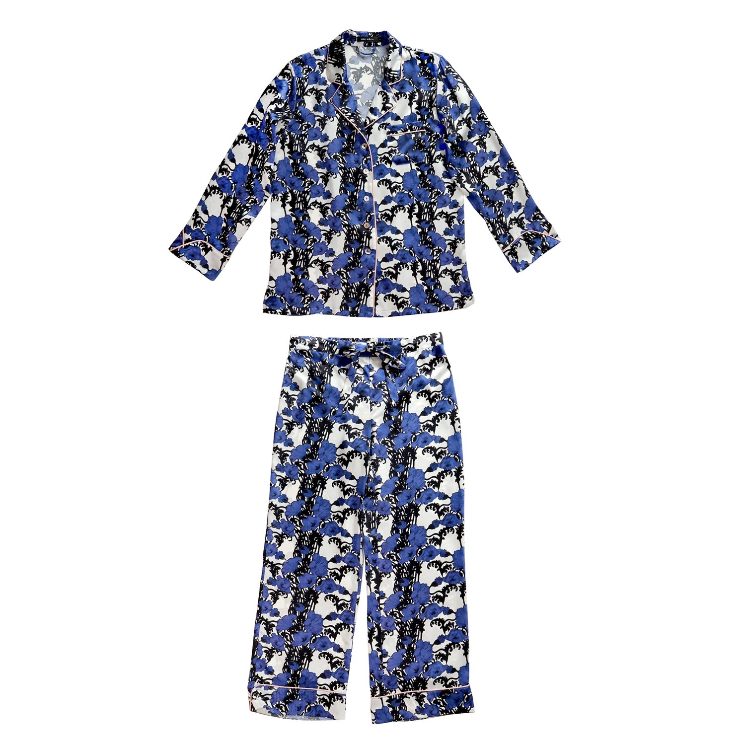 Emma Wallace Women's Blue Papaver Pyjama Set In Blue