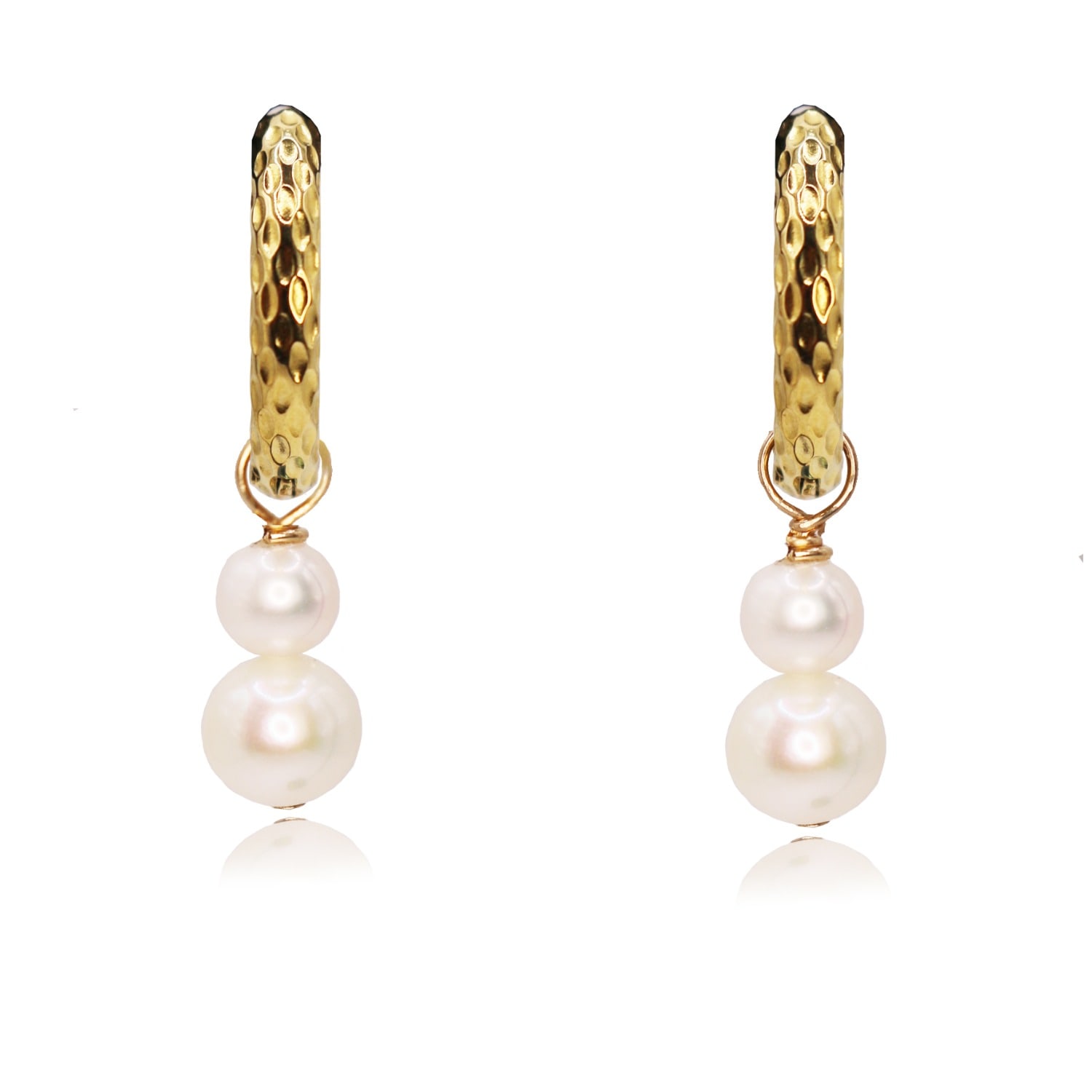 Marquise Swim Women's Gold / White Earrings - Hoop 88 Akoya Pearl & Gold