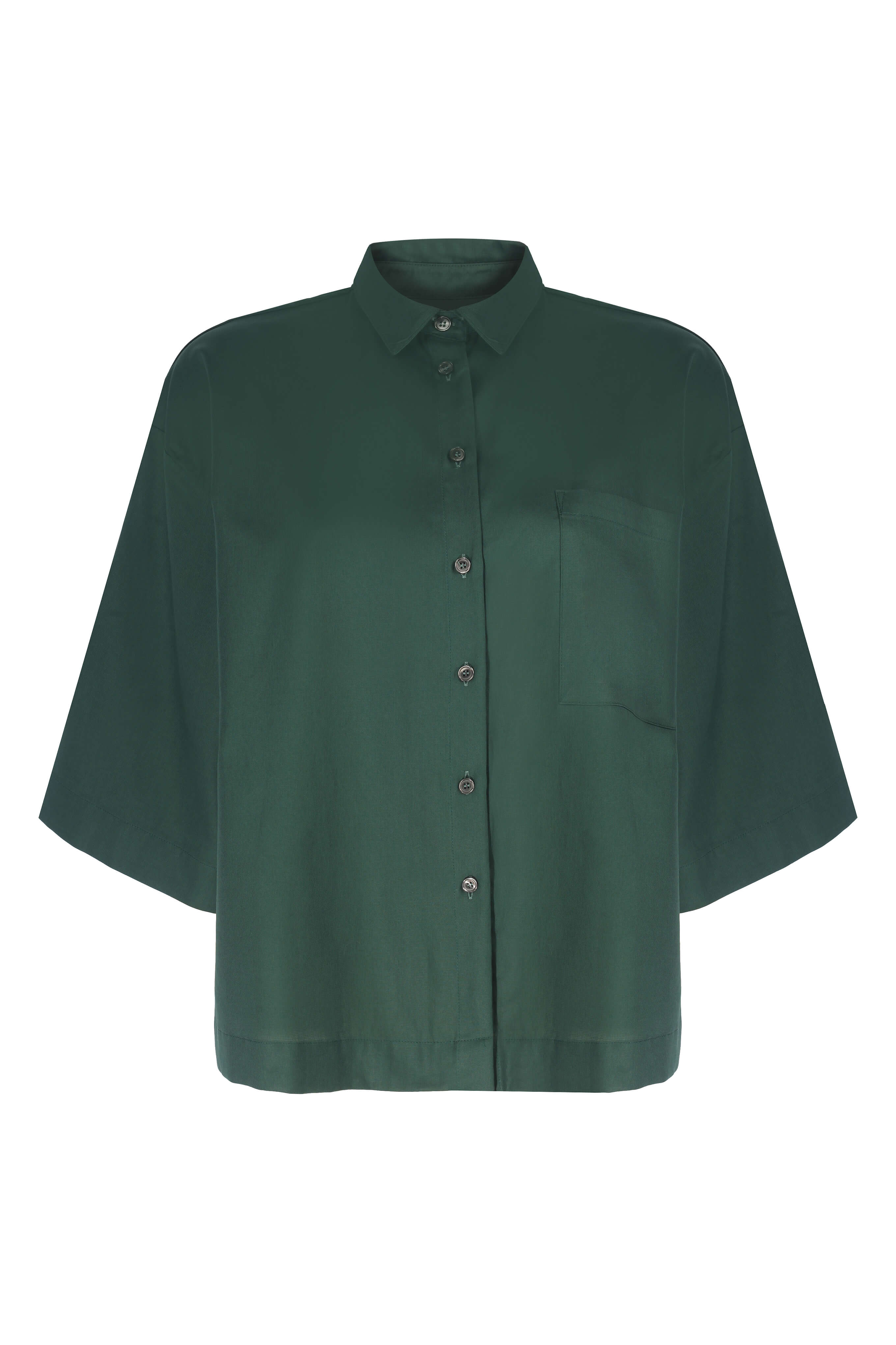 Women’s Sporty Lounge Oversize Cropped Shirt - Forest Green M/L Yorstruly