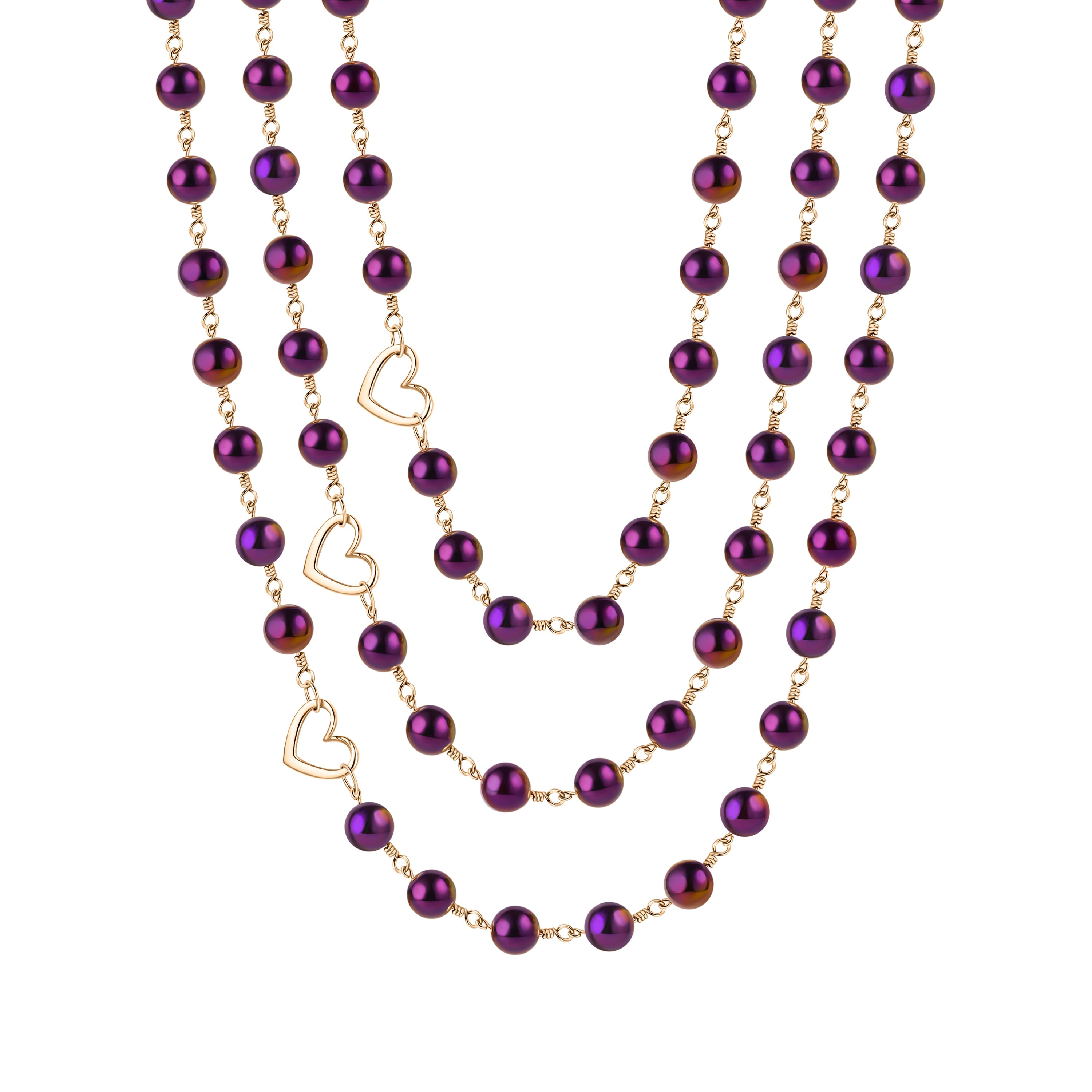 Rejected Hearts Club Women's Purple Violet Hematite Socialite Necklace In Purple