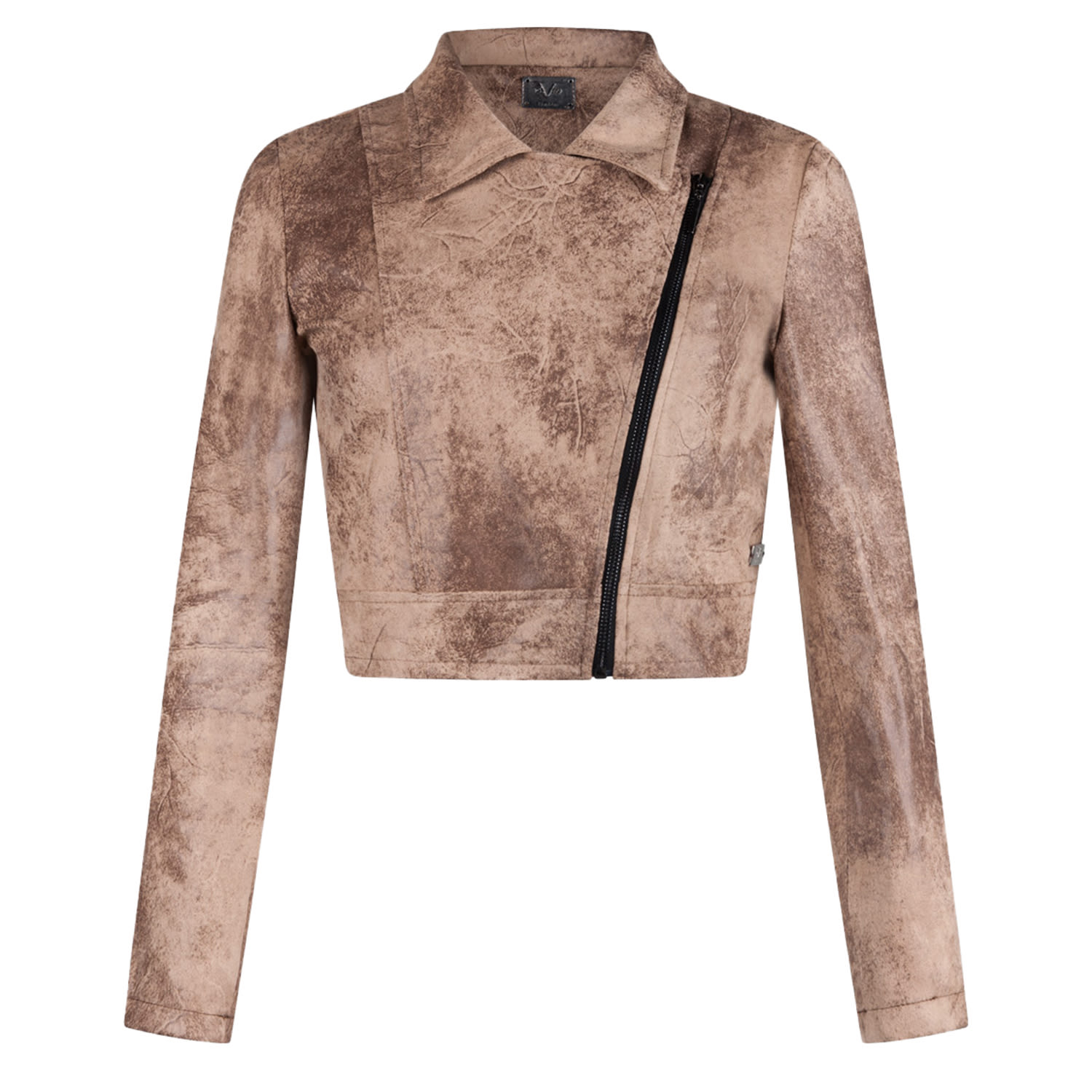 19v69 Italia By Versace 19.69 Abbigliamento Sportivo Srl Women's Brown Biker Jacket Brescia- Beige In Brown