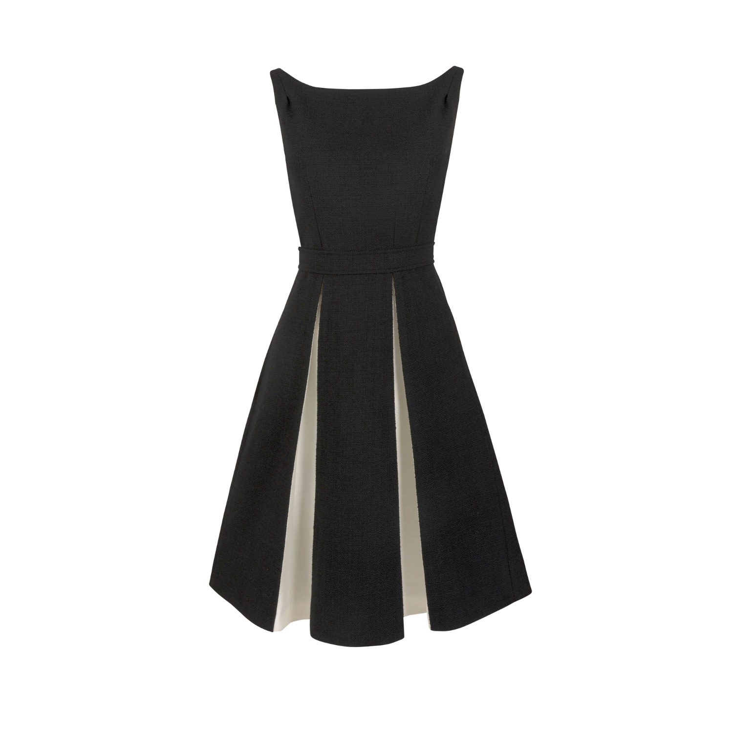 Santinni Women's Black / White ‘poise' Wool Dress With Silk Taffeta In Nero