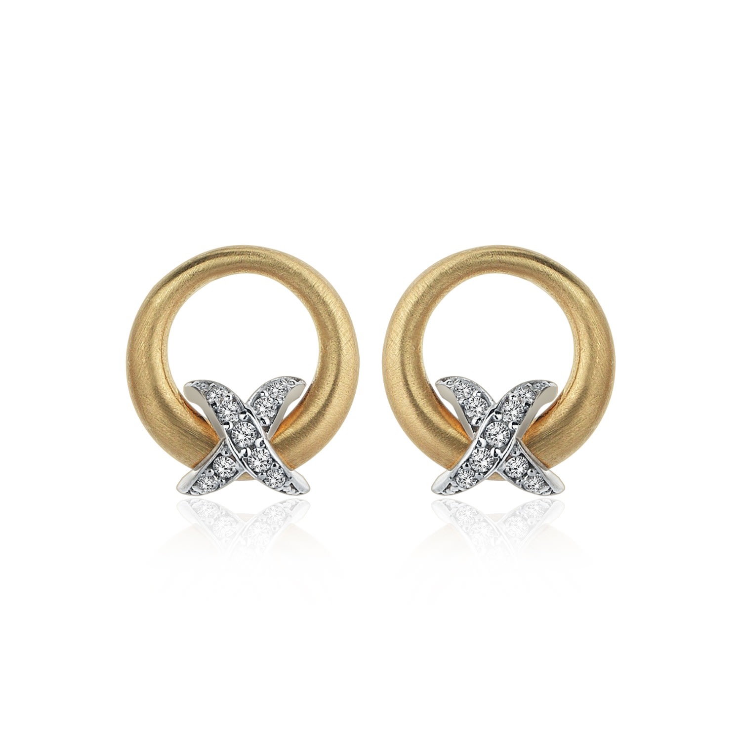 Women’s Cross Earrings In 14K Gold Odda75