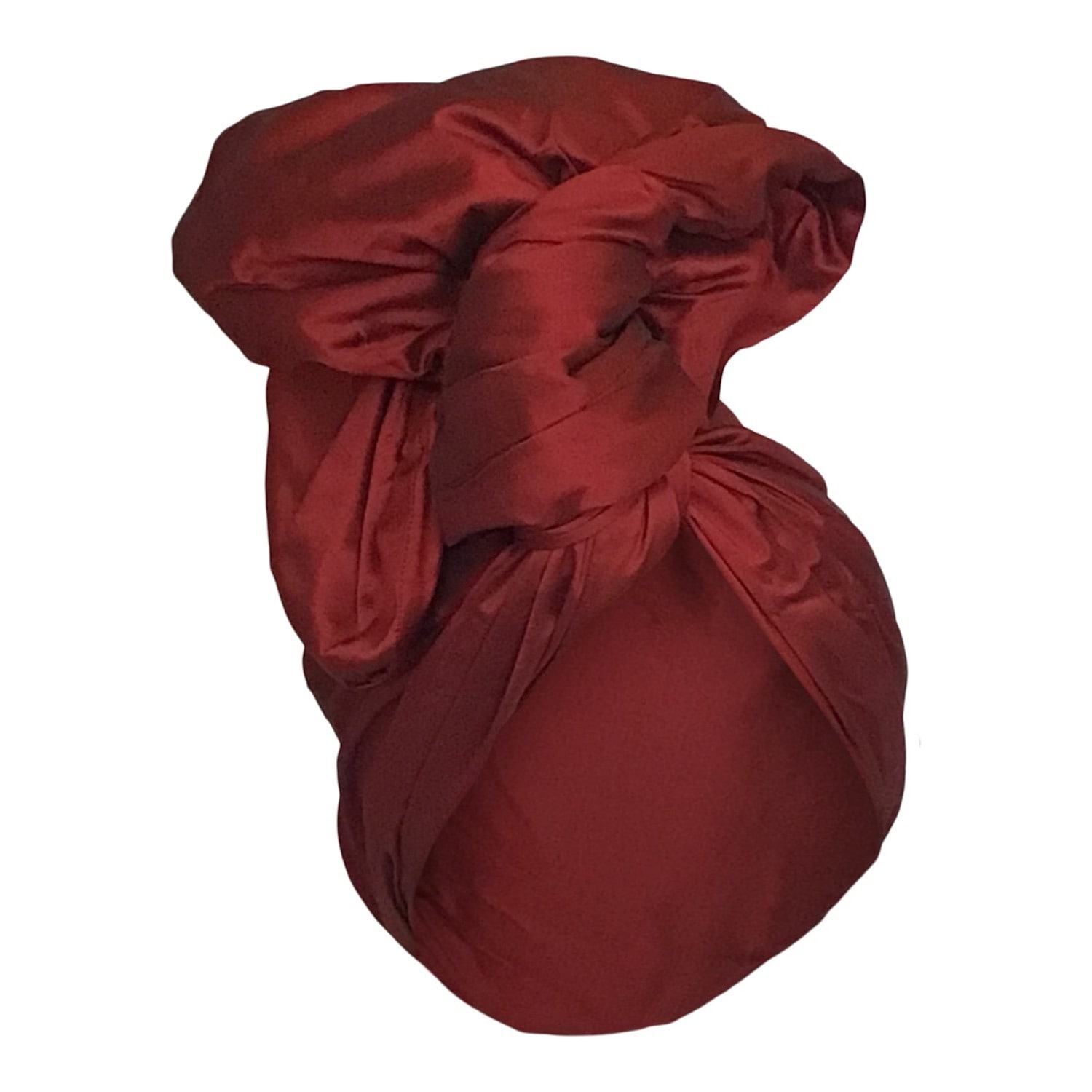 Women’s Twisturban Turban In Silk Shantung Deep Red One Size Romer Millinery