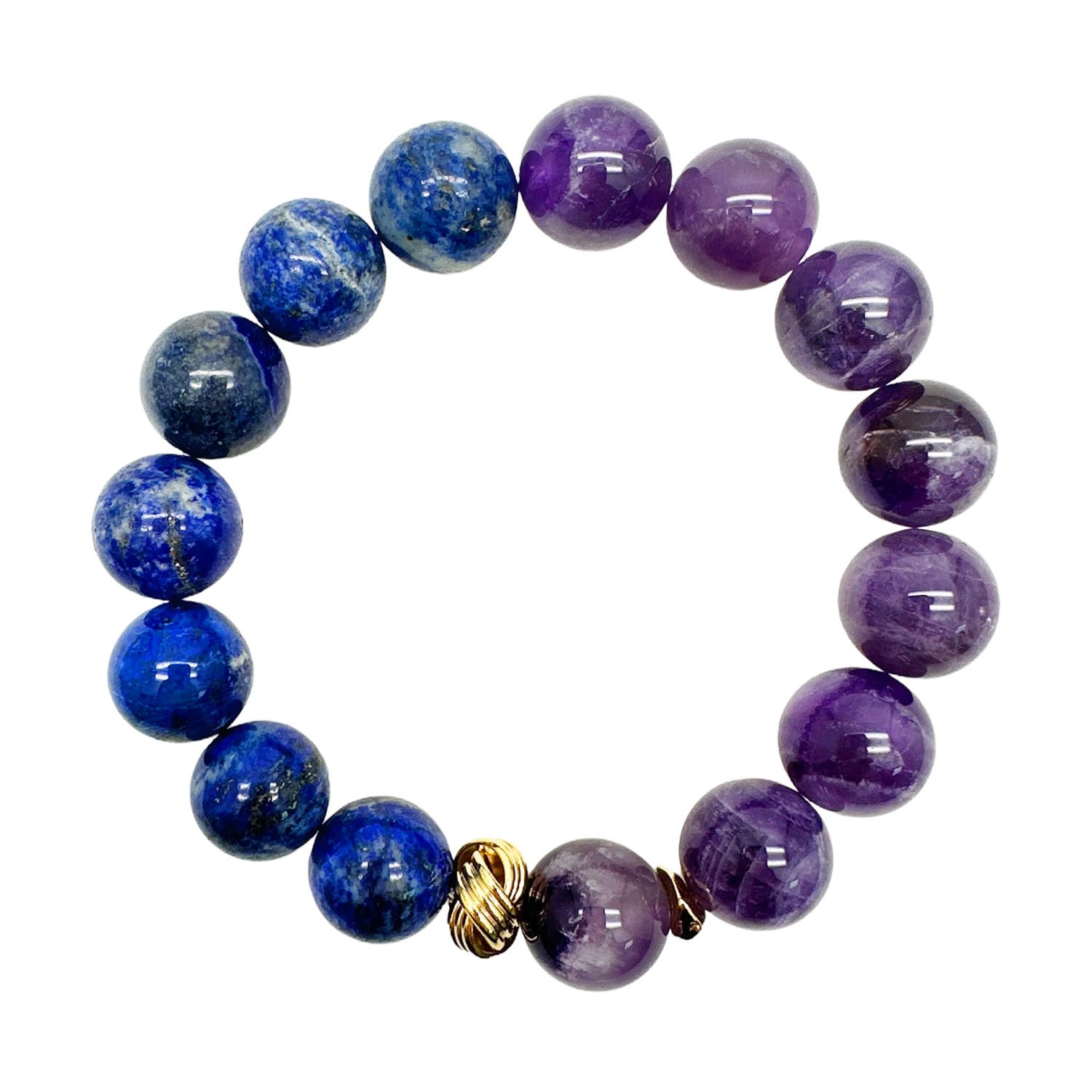 Farra Amethyst And Blue Lapis Chunky Men's Bracelet