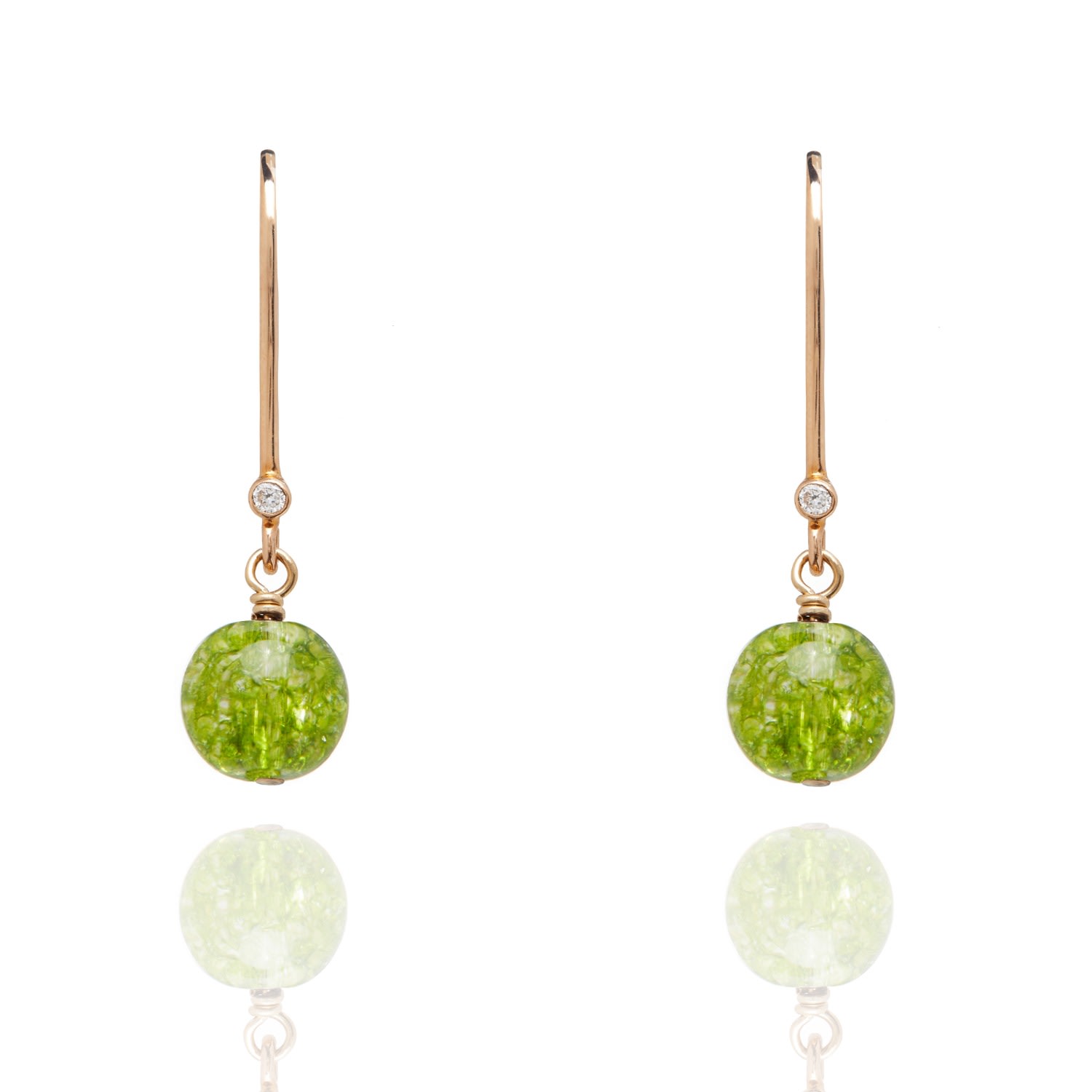 Kaizarin Women's Green August Birthstone Earrings In Peridot In Green